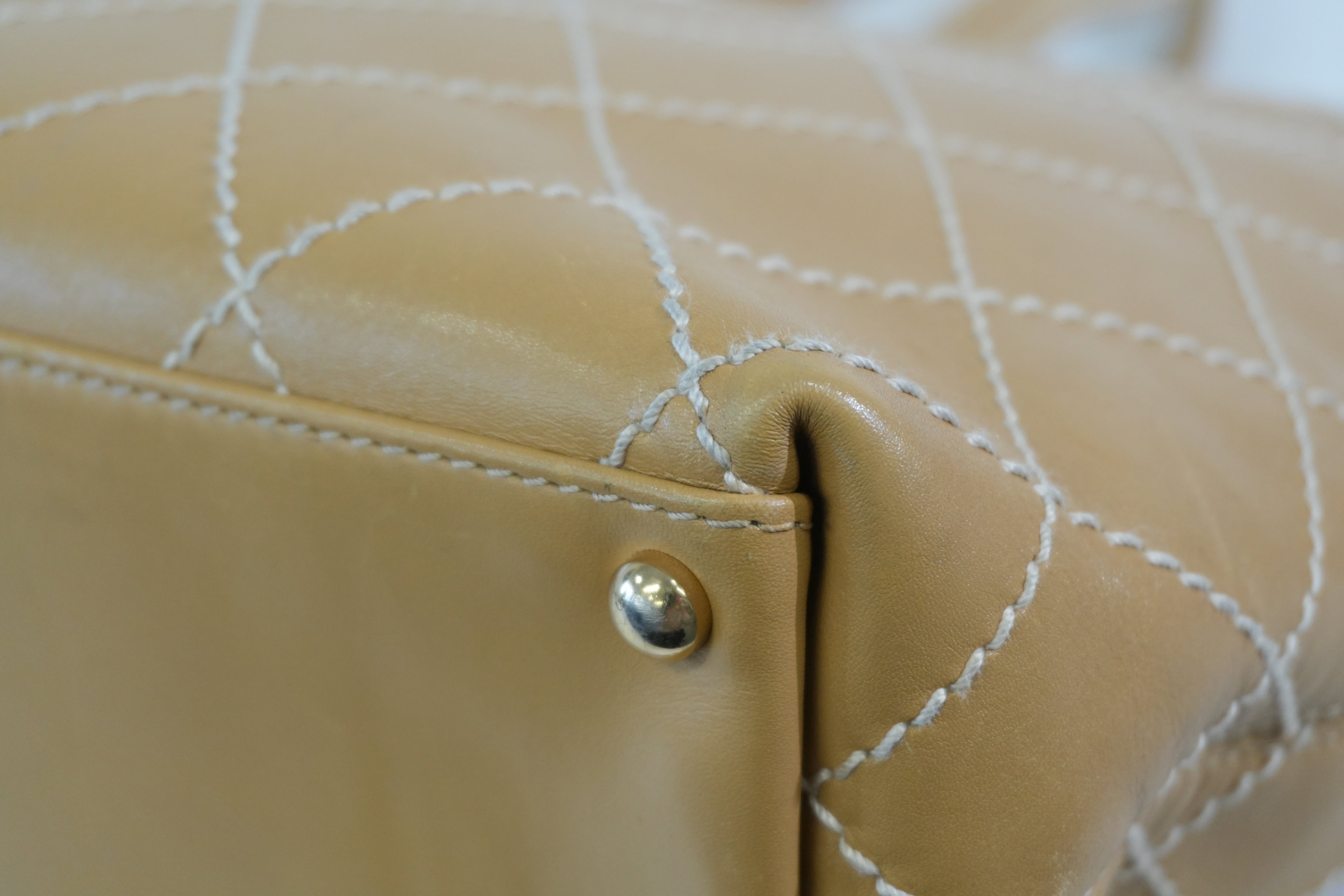 Pre-owned Chanel Wild Stitch Shoulder Bag Beige