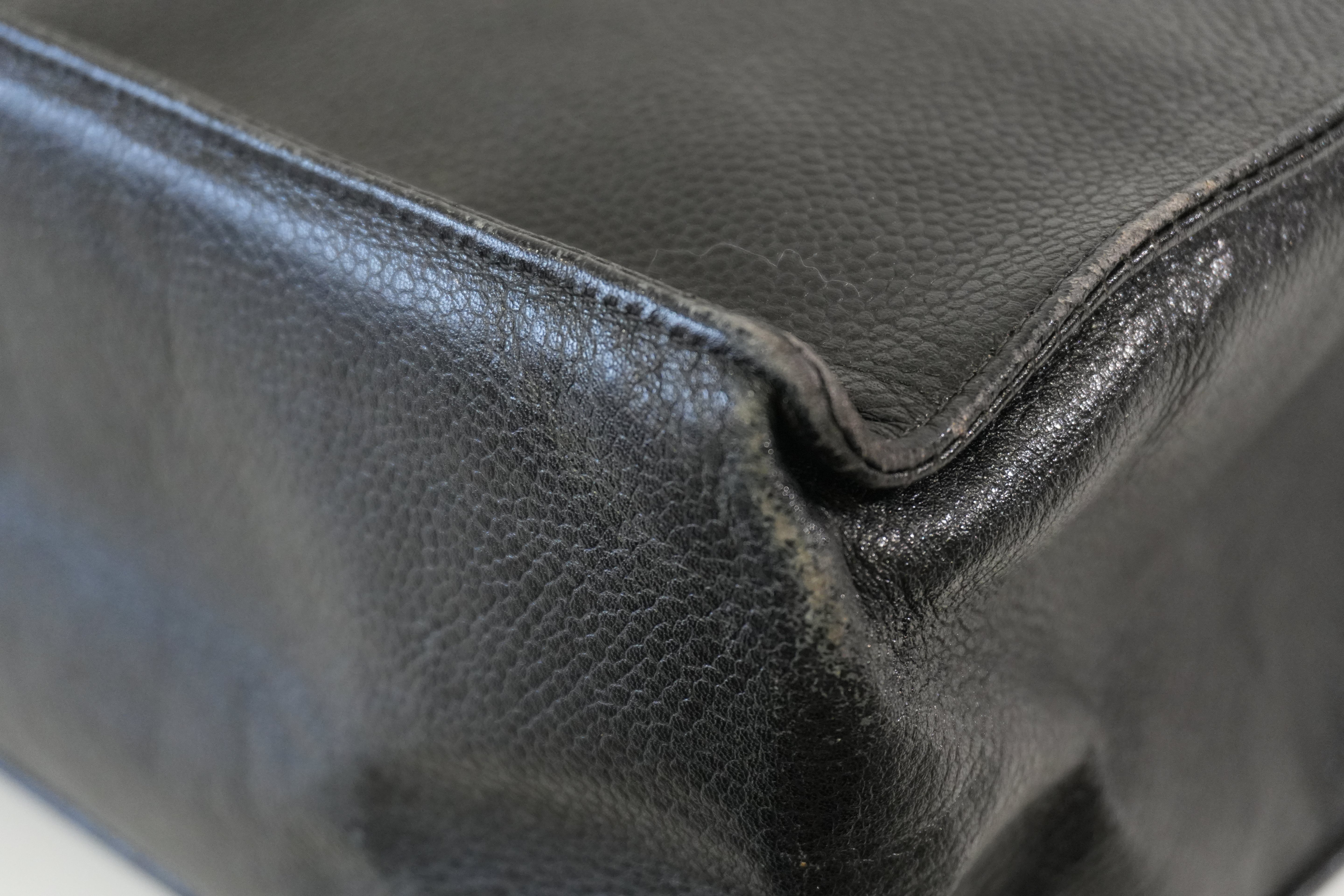 Pre-owned Chanel Caviar Skin Leather Tote Bag Black