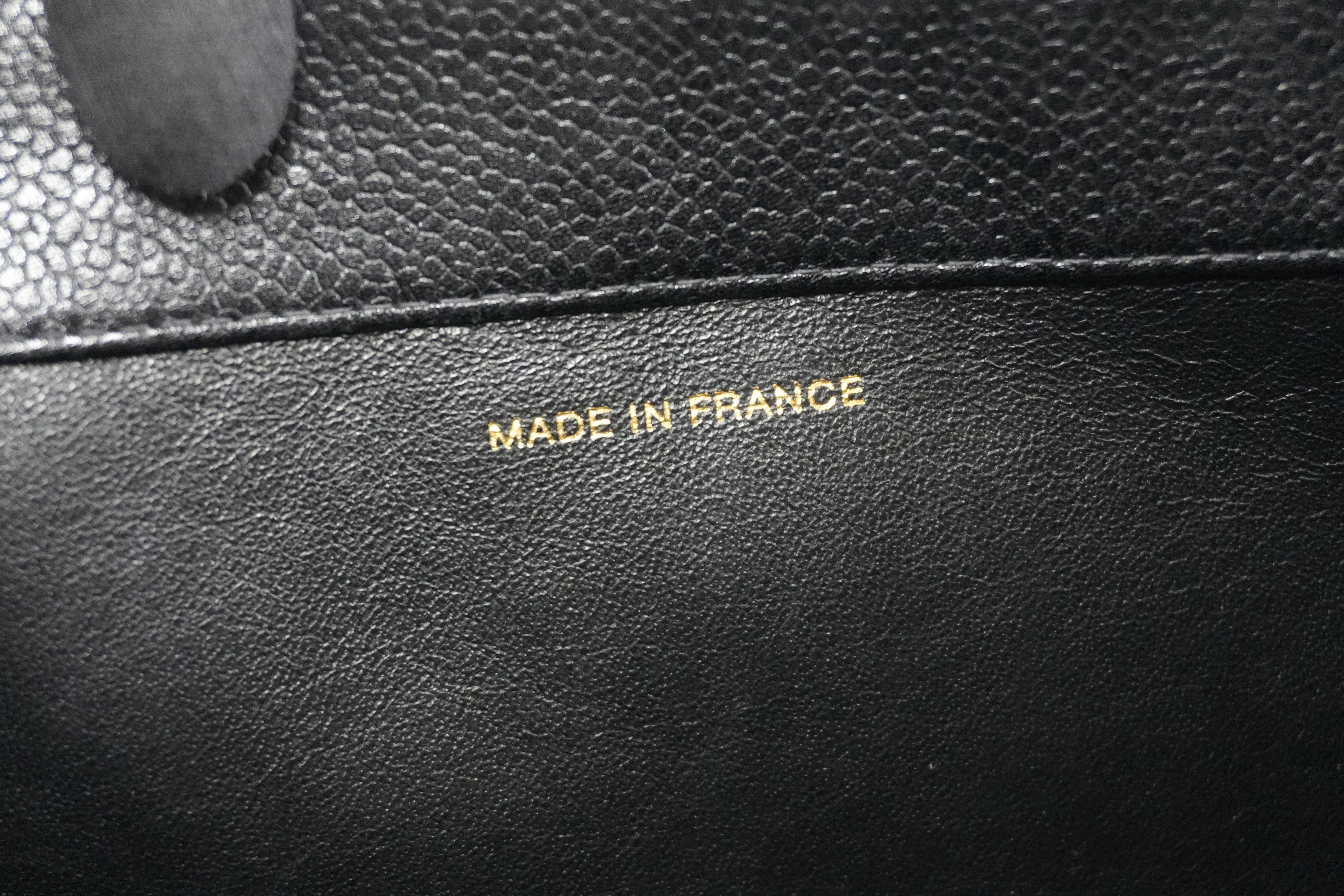 Pre-owned Chanel Caviar Skin Leather Tote Bag Black