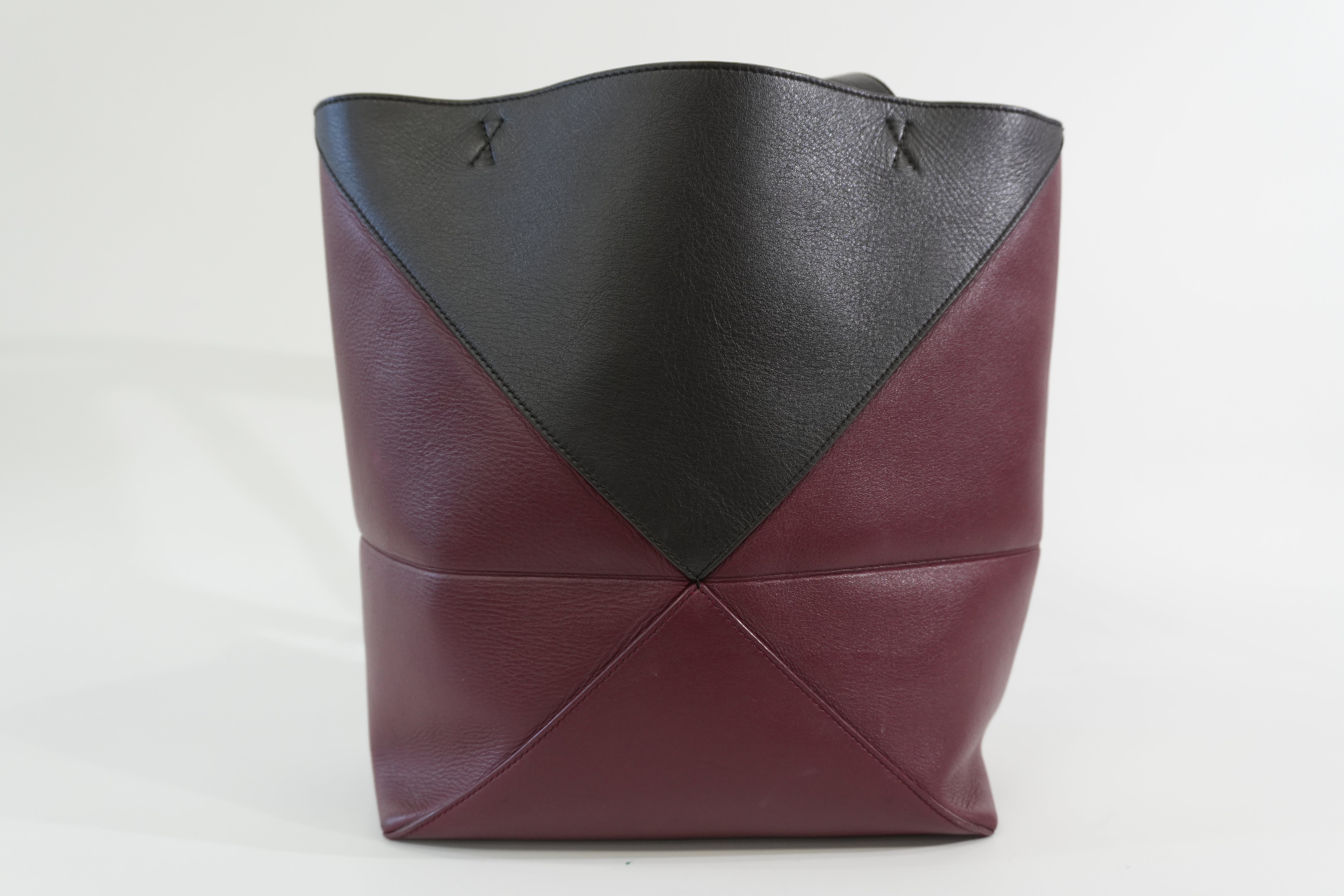 Pre-owned Loewe Puzzle Fold Tote Bag Brown and Burgundy