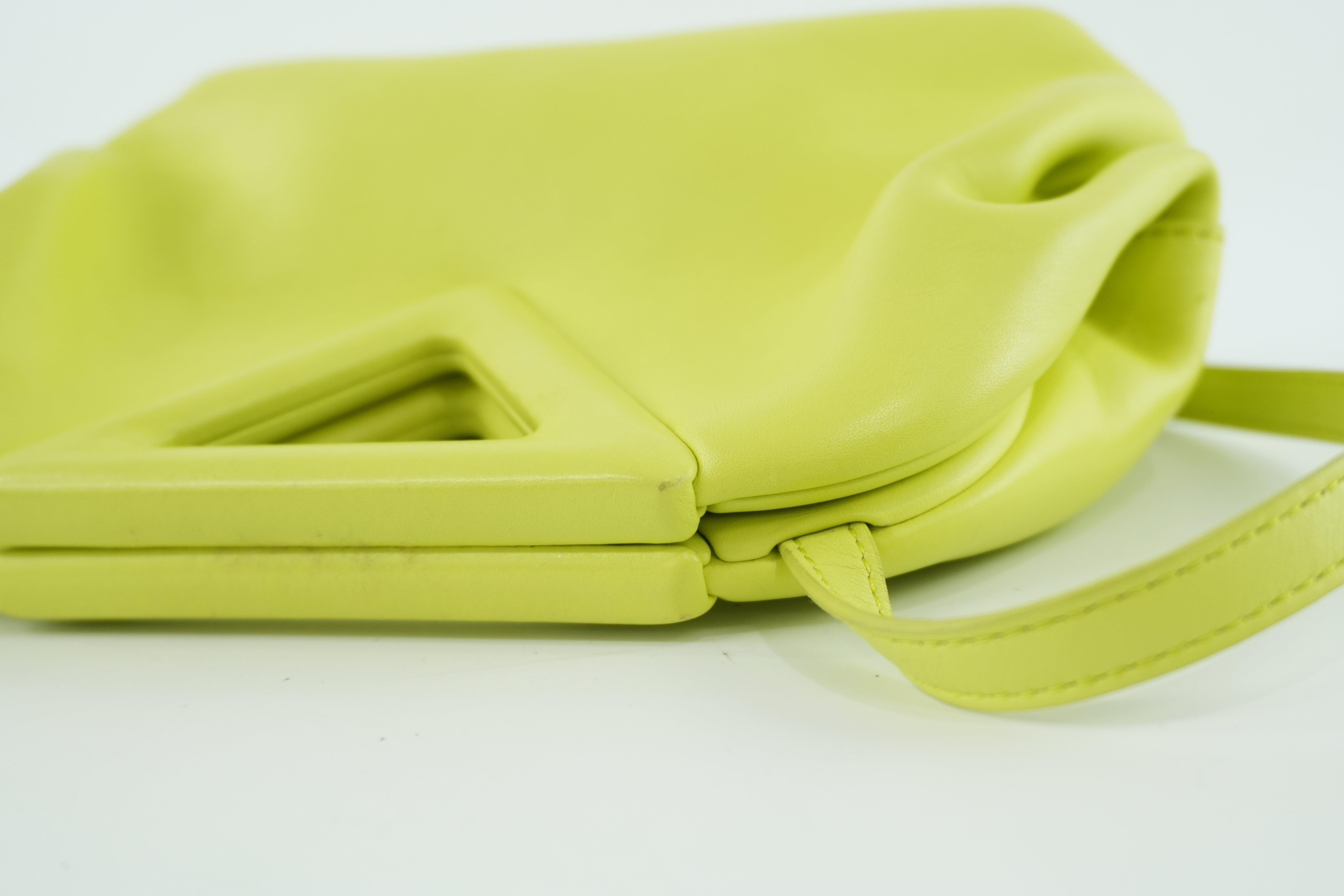 Bottega Leather Magnetic Shoulder Bag Light Green Used