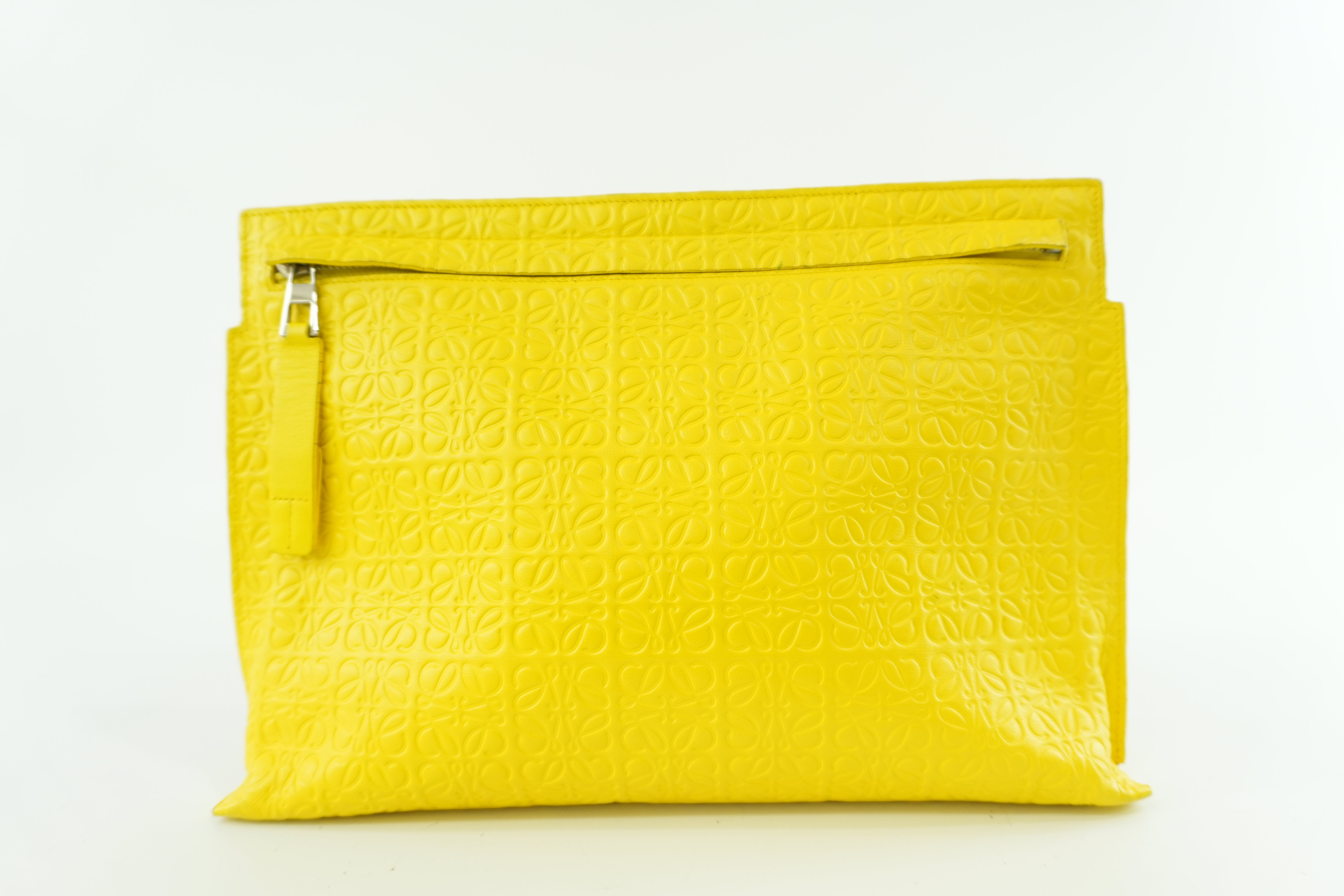 Loewe Leather Clutch Yellow Used