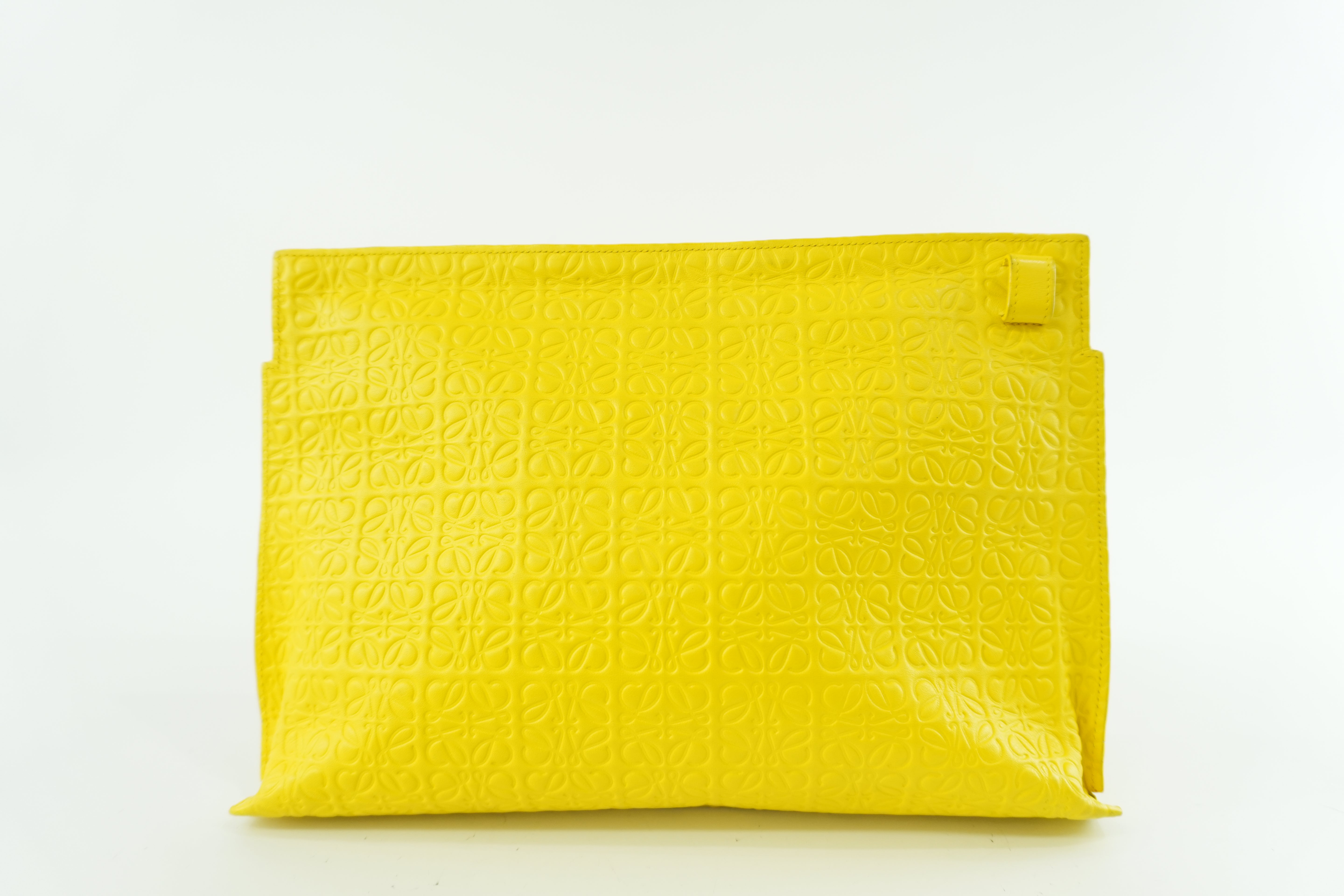 Loewe Leather Clutch Yellow Used