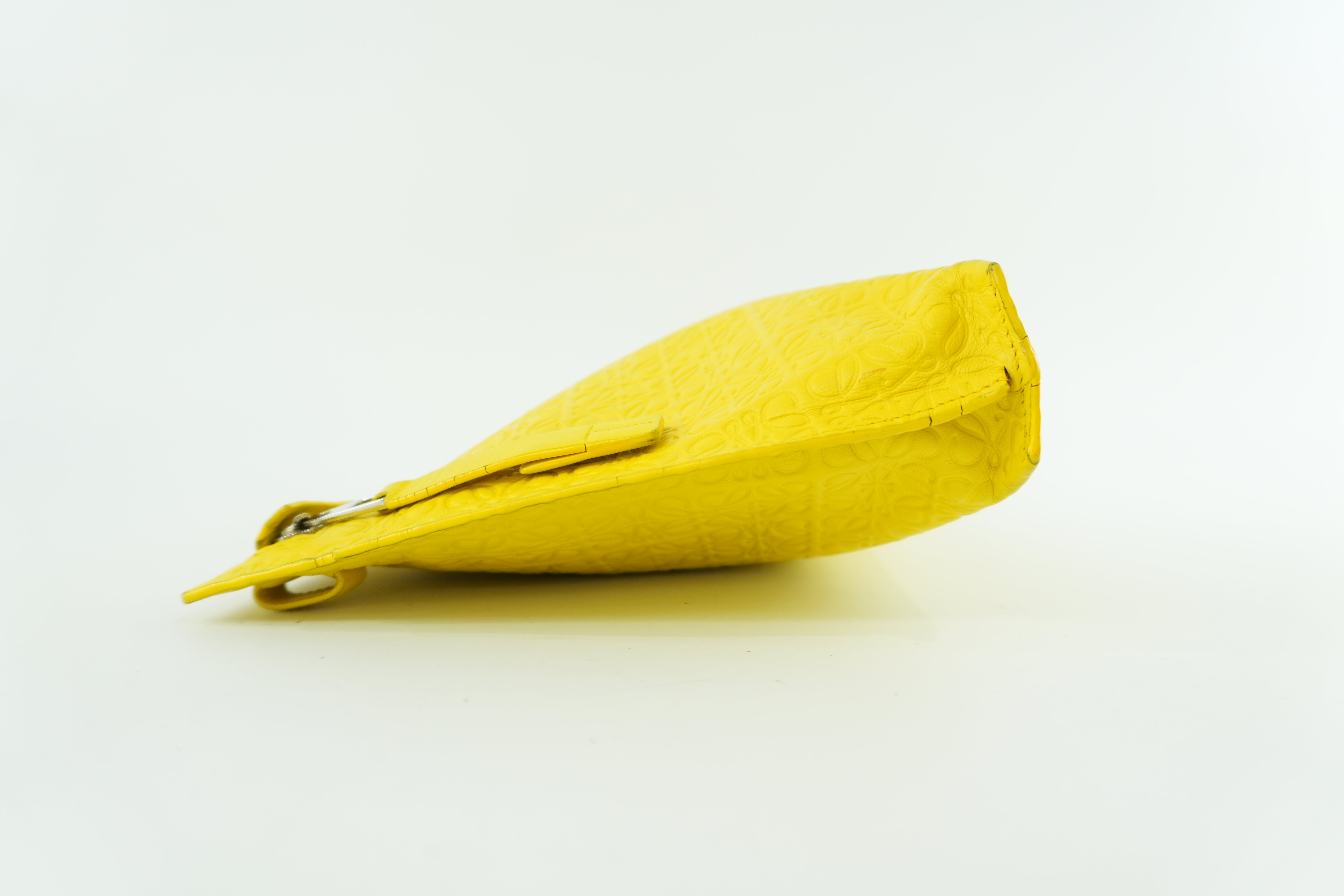 Loewe Leather Clutch Yellow Used