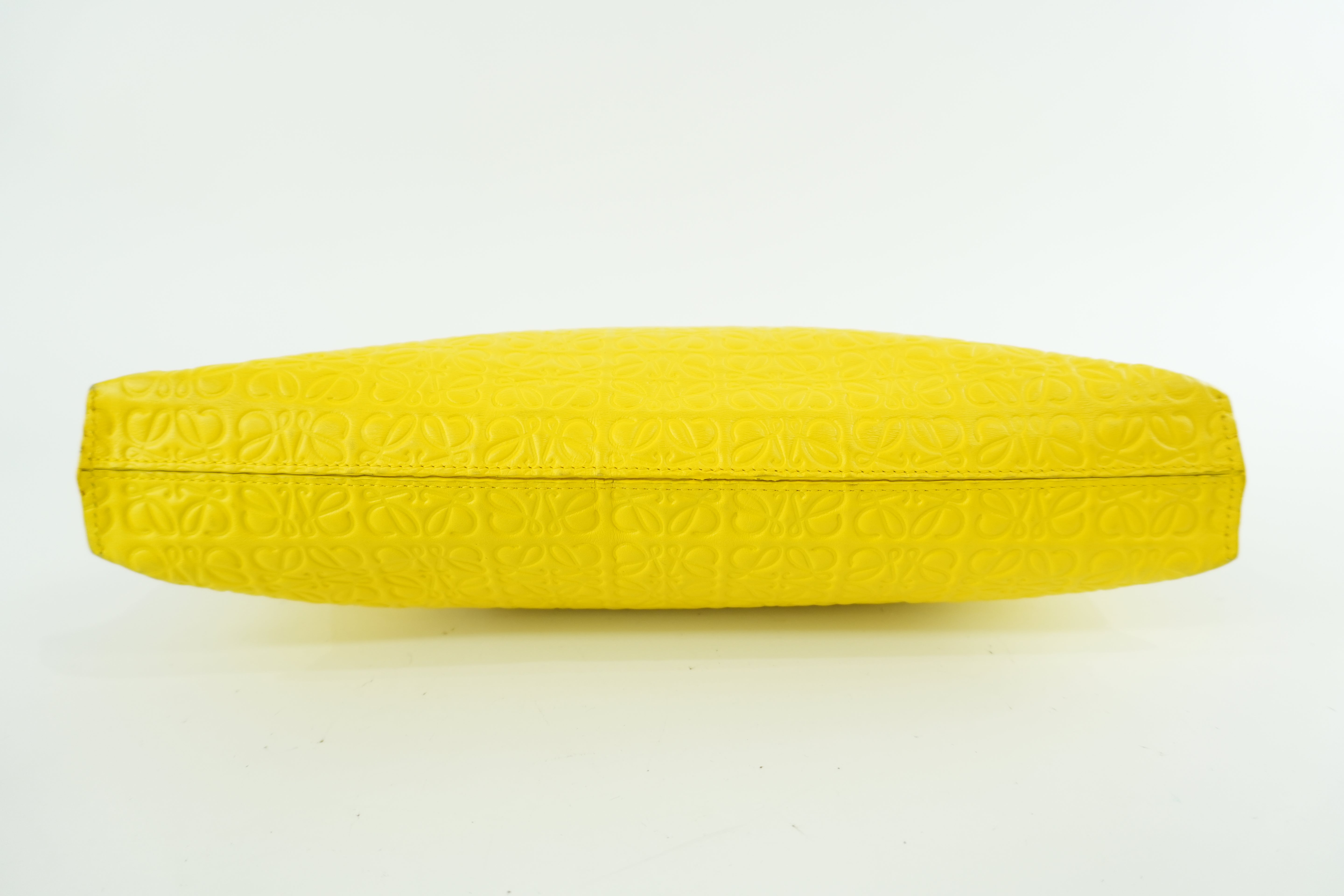 Loewe Leather Clutch Yellow Used