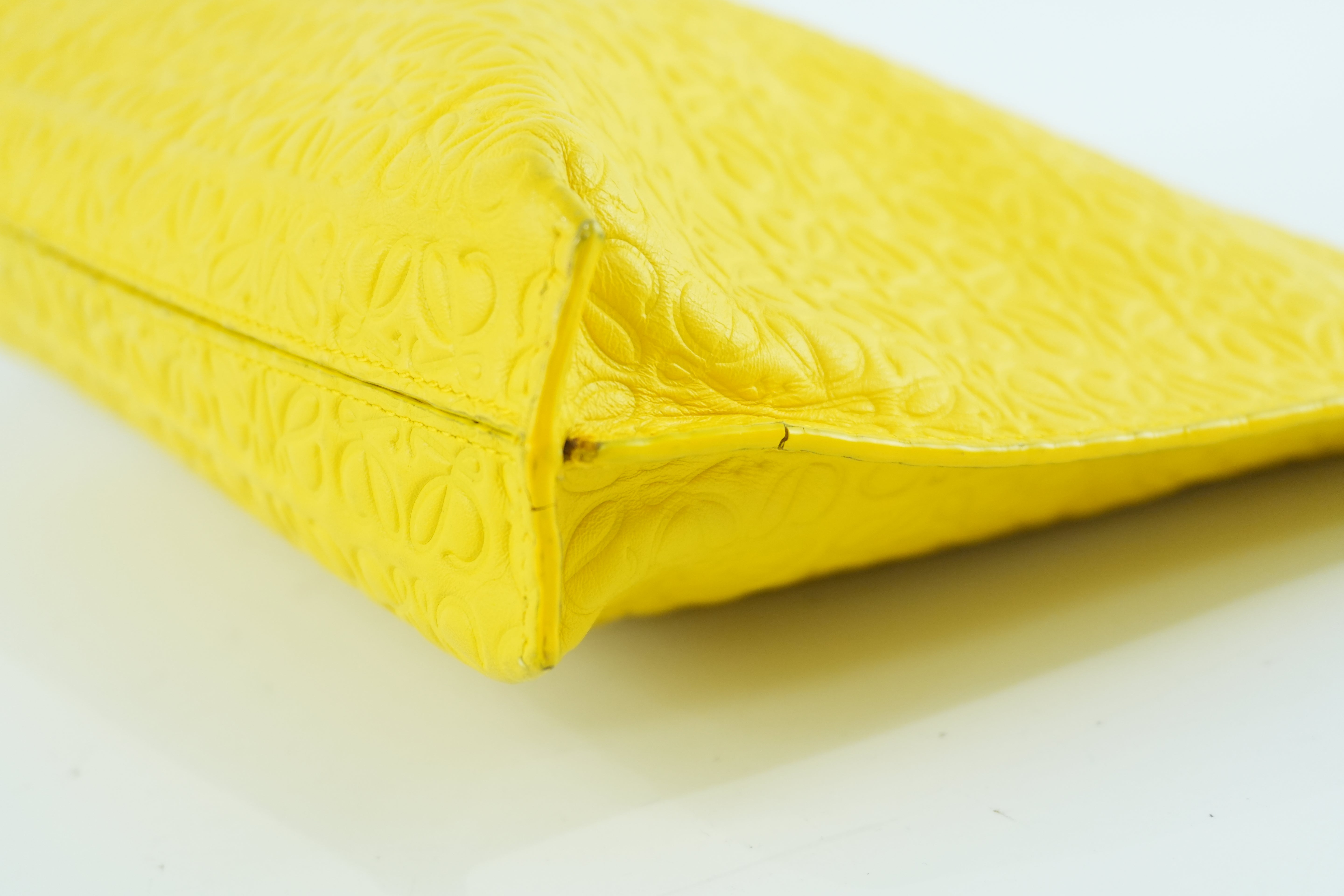 Loewe Leather Clutch Yellow Used