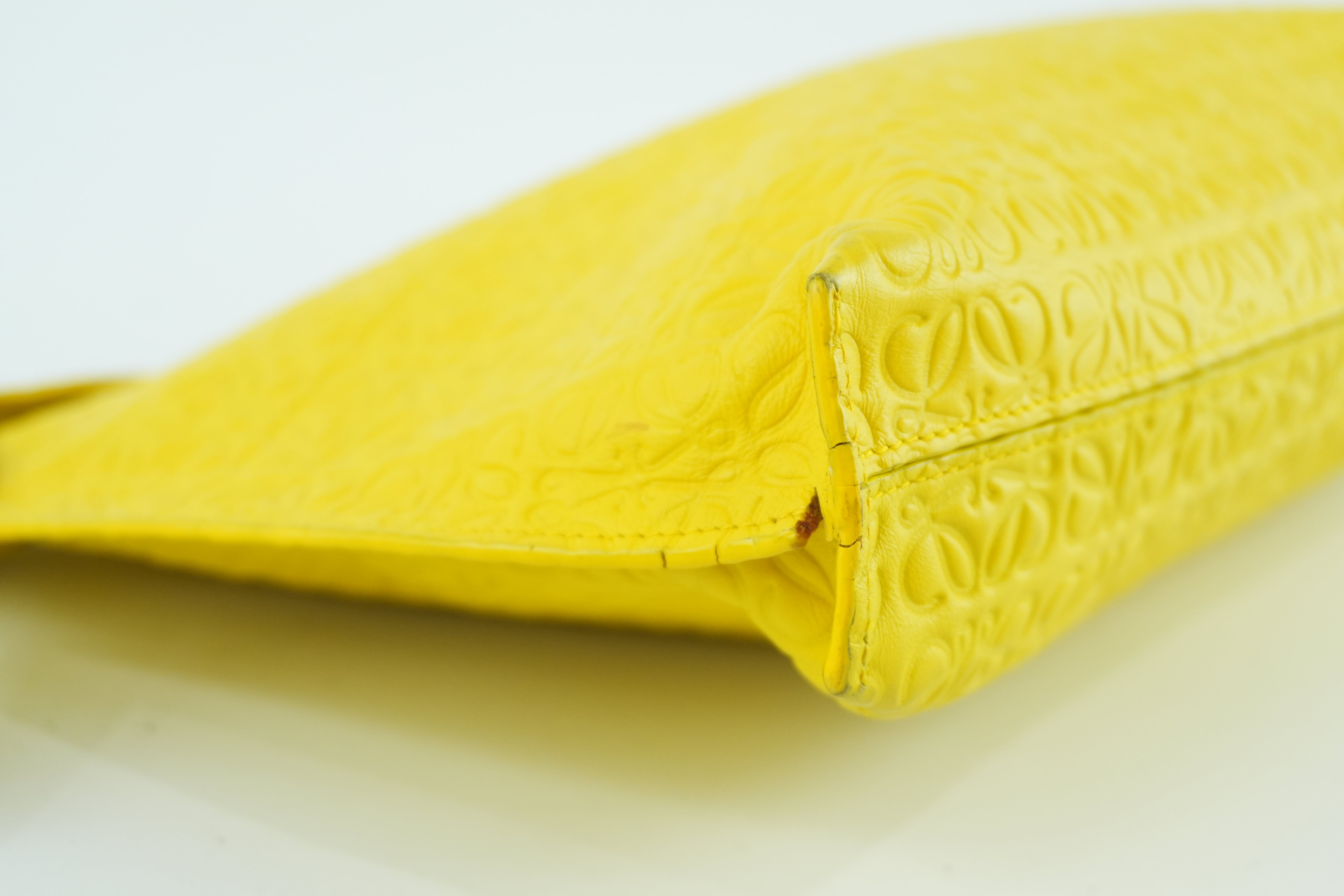 Loewe Leather Clutch Yellow Used
