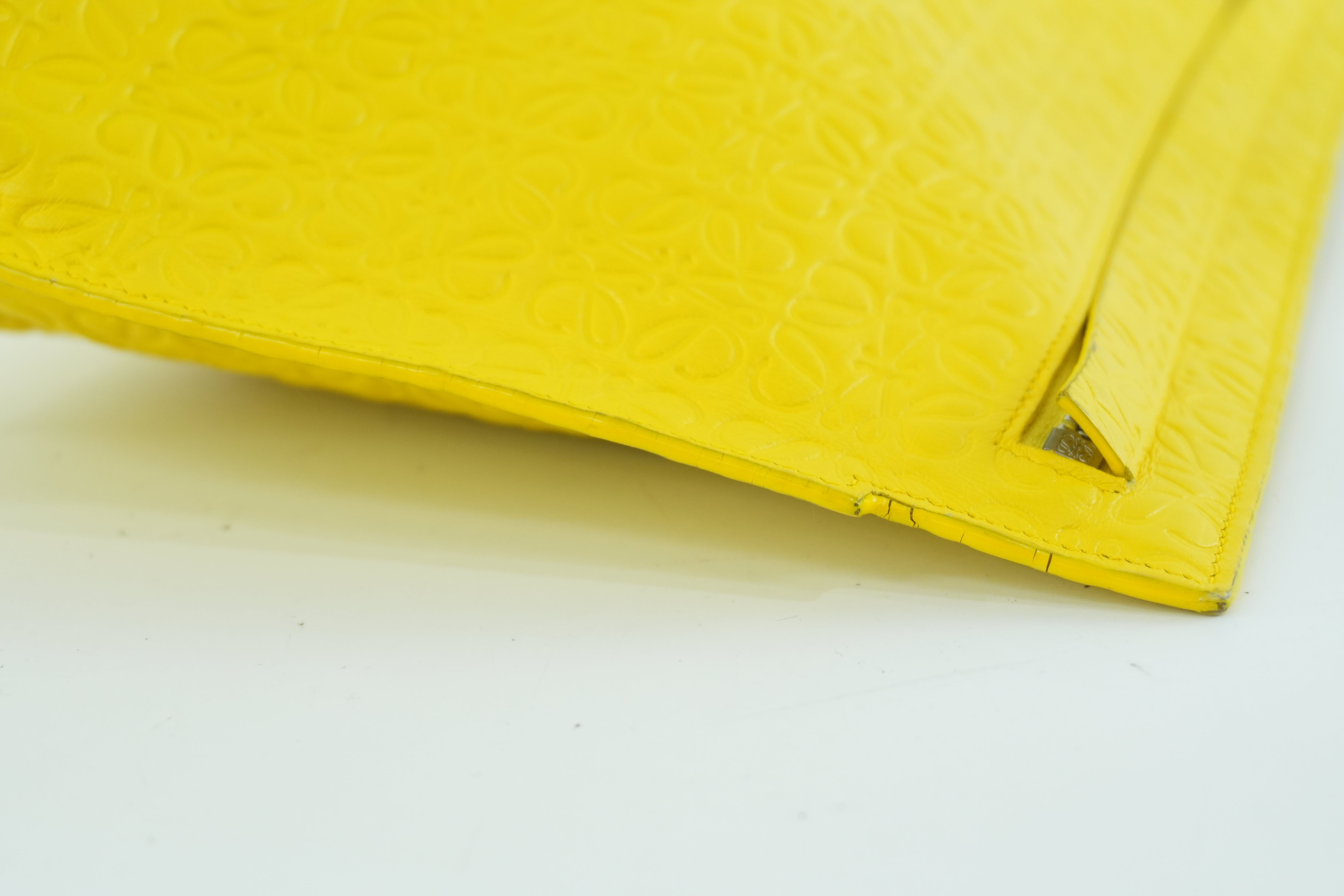 Loewe Leather Clutch Yellow Used