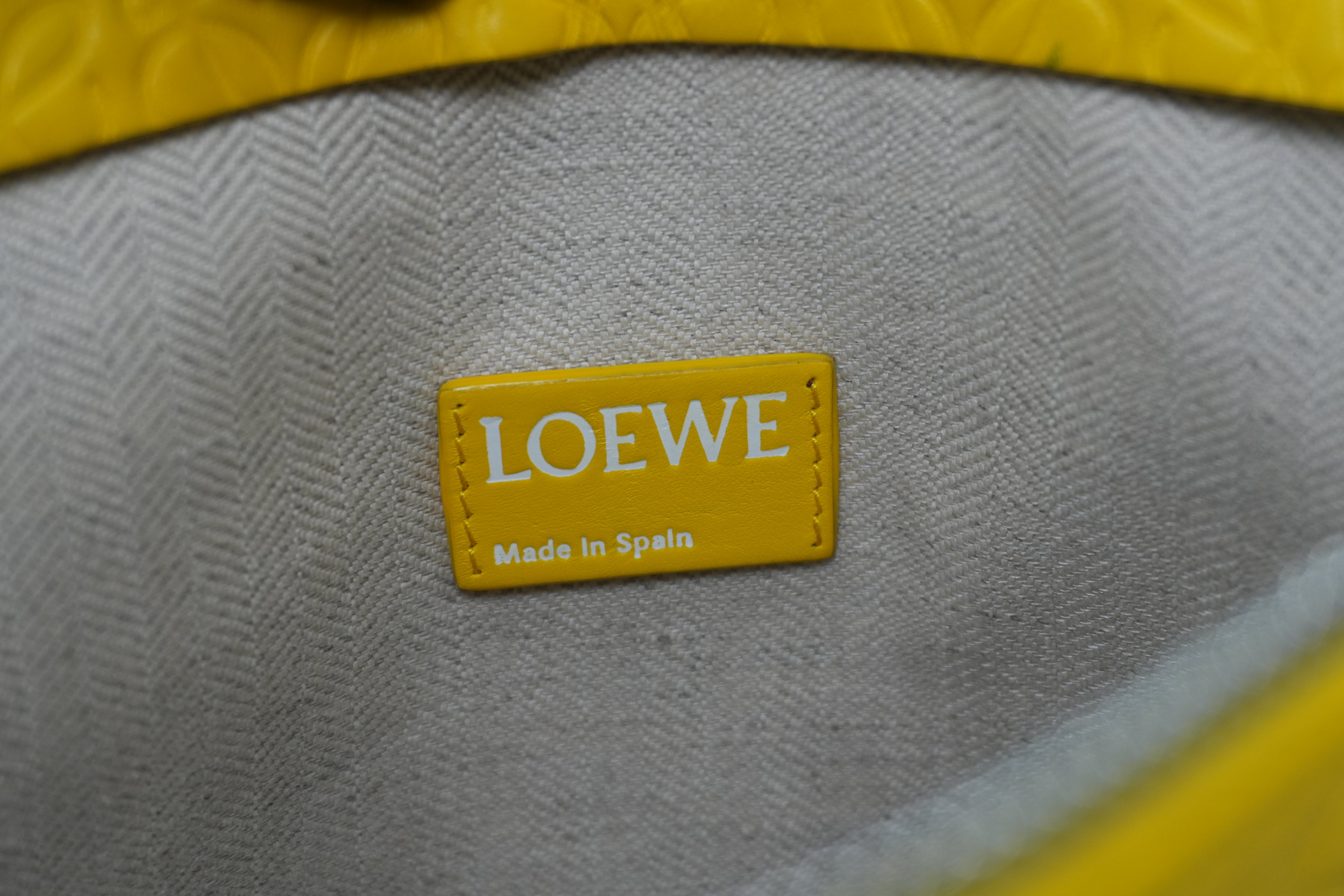 Loewe Leather Clutch Yellow Used