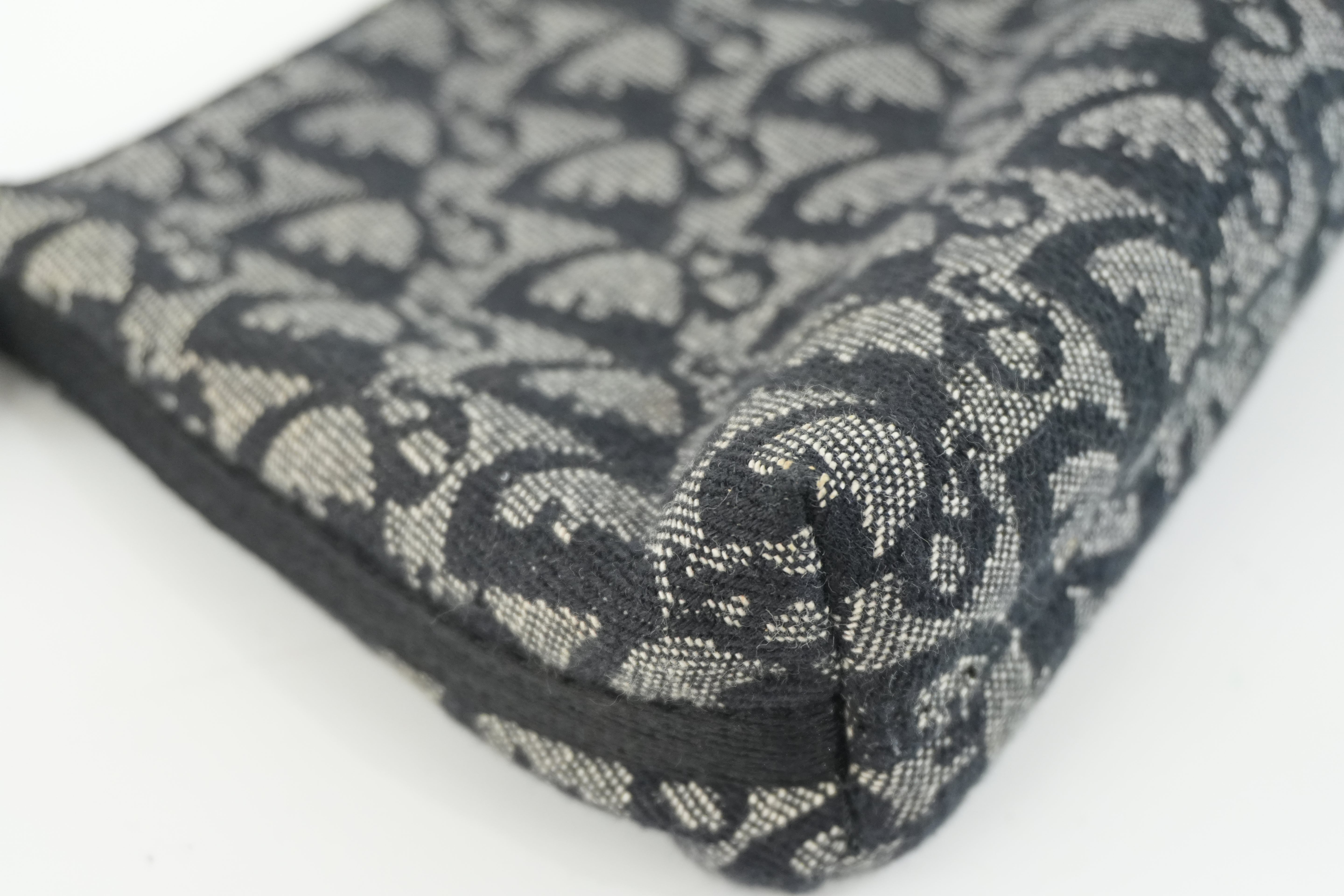 Christian Dior Canvas Trotter Handbag Black Used