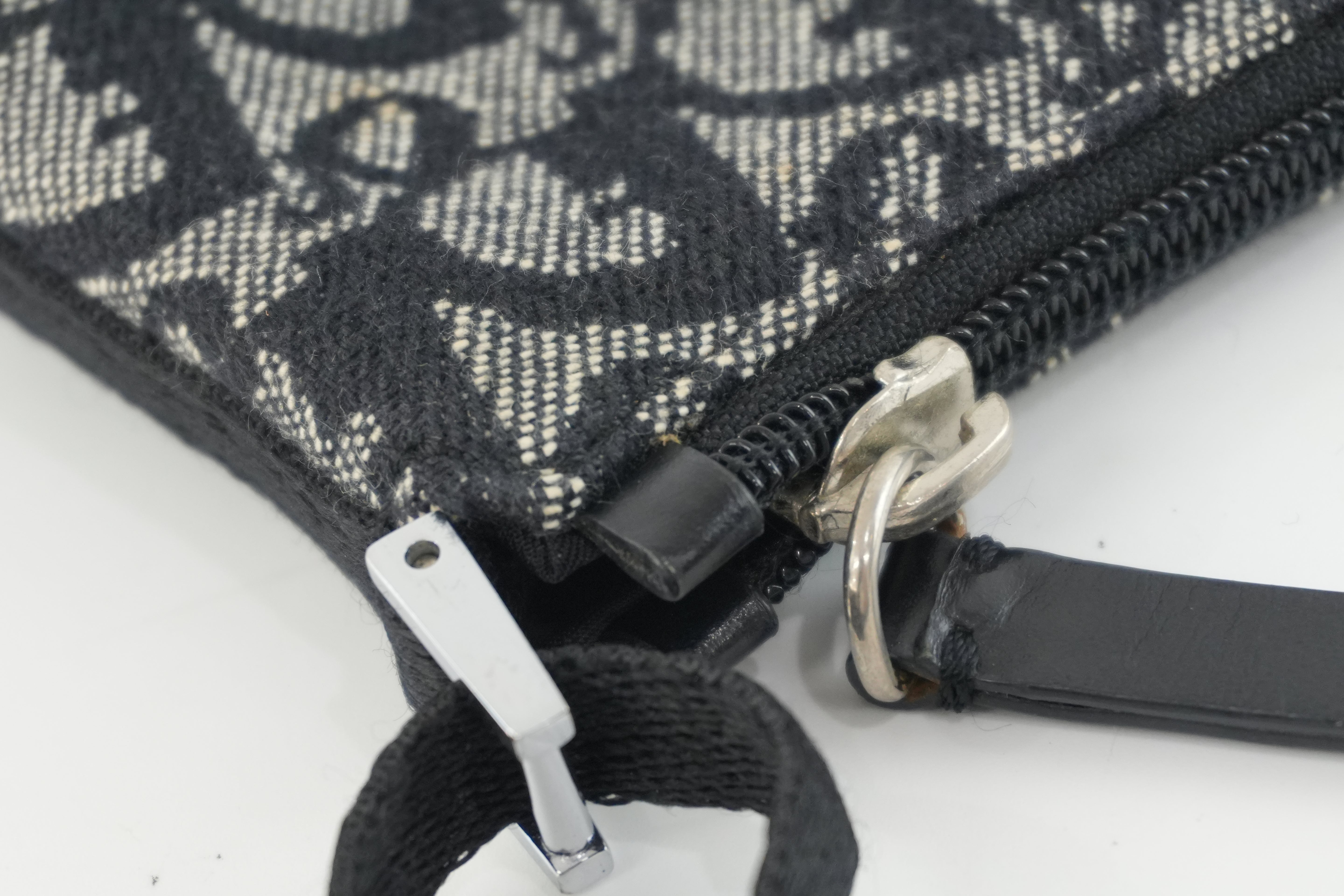 Christian Dior Canvas Trotter Handbag Black Used