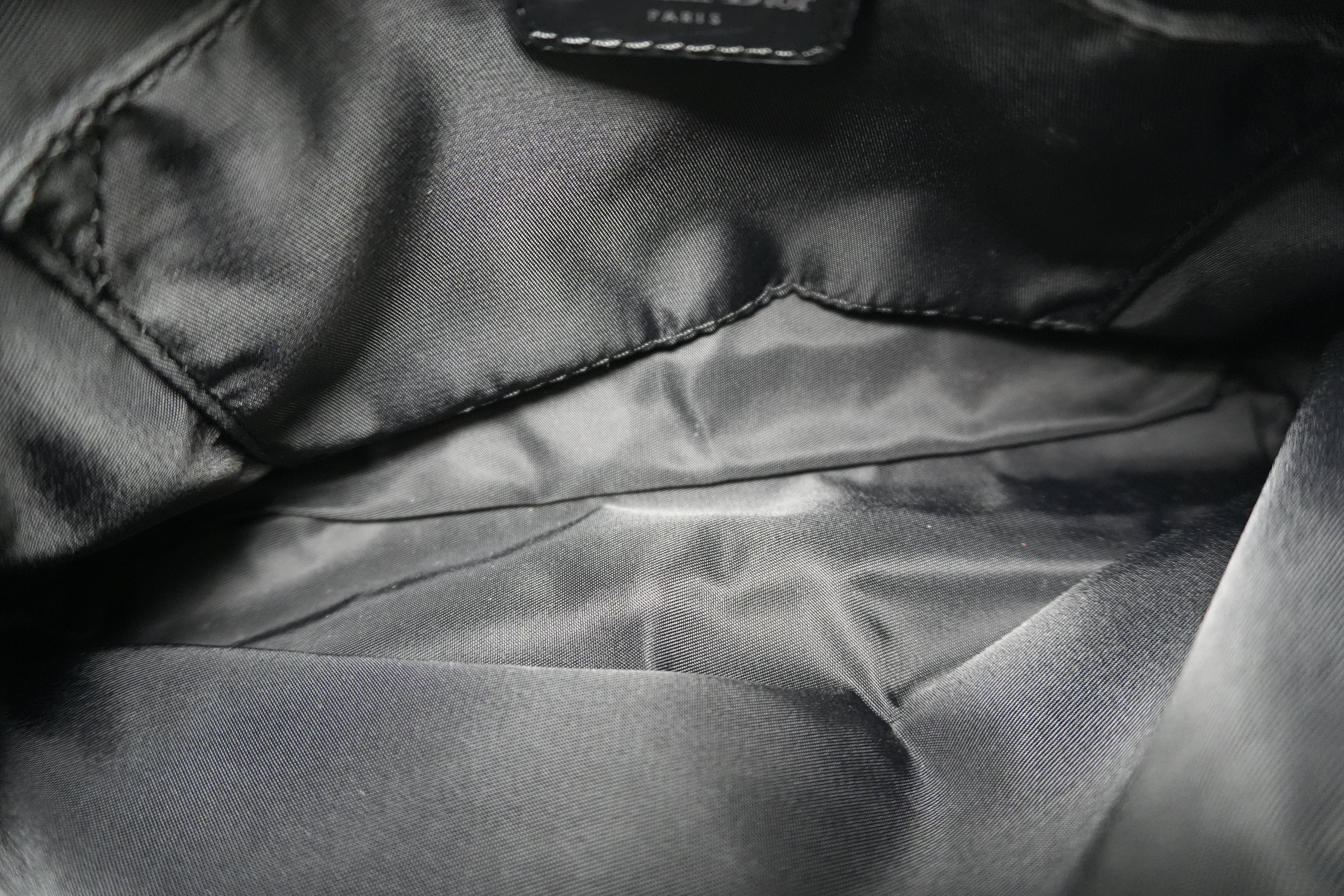 Christian Dior Canvas Trotter Handbag Black Used