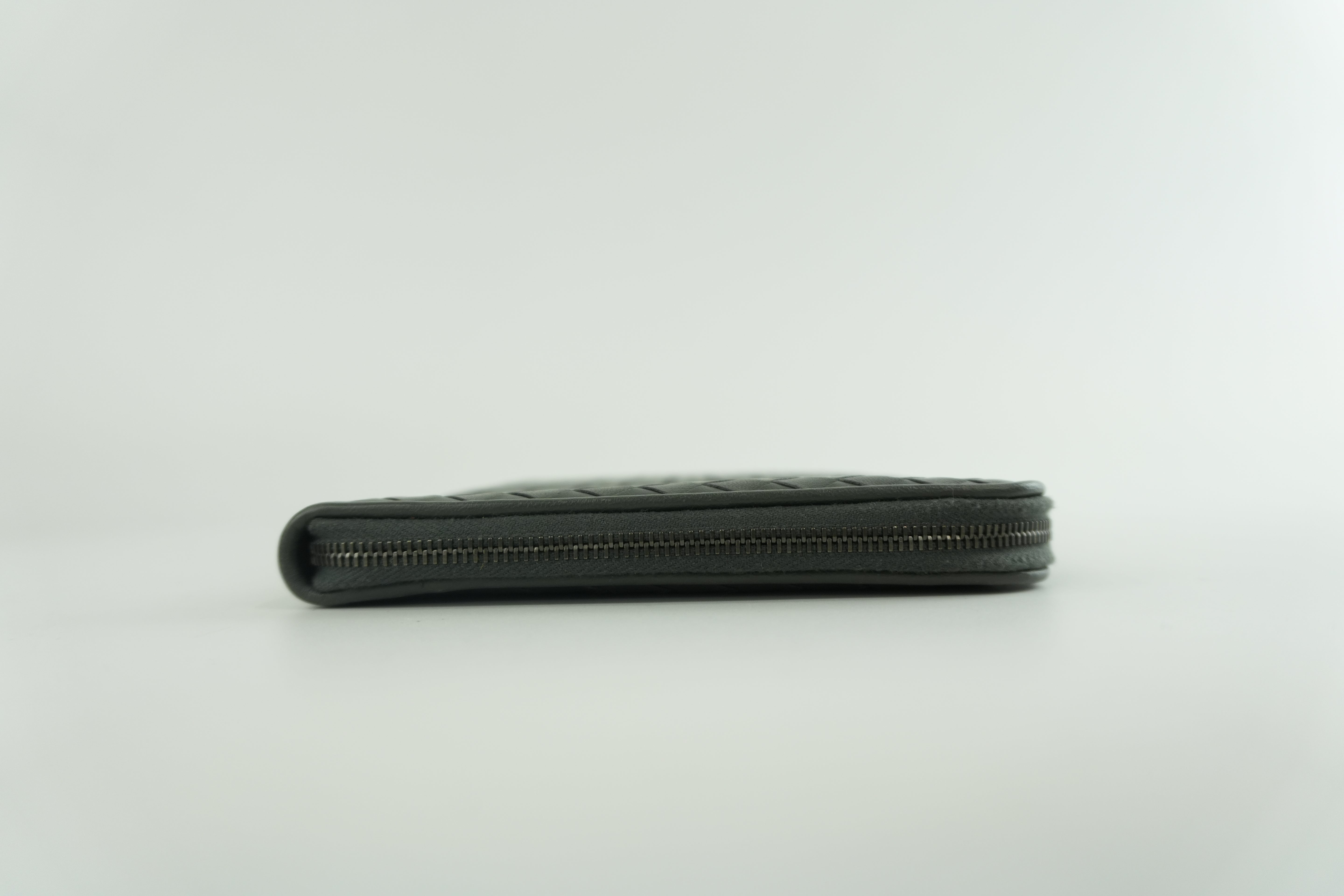 Bottega Leather Clutch Gray Used