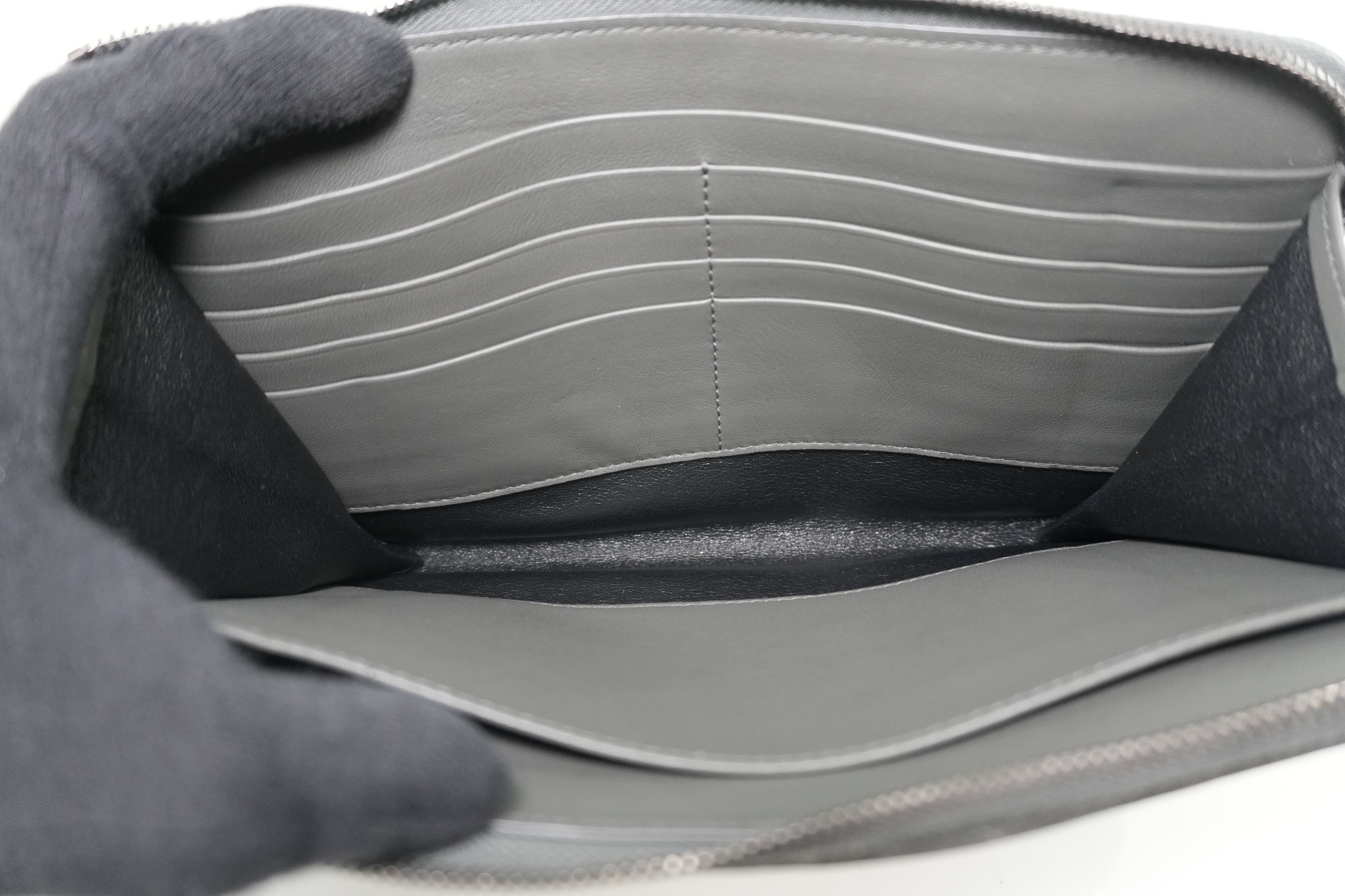 Bottega Leather Clutch Gray Used