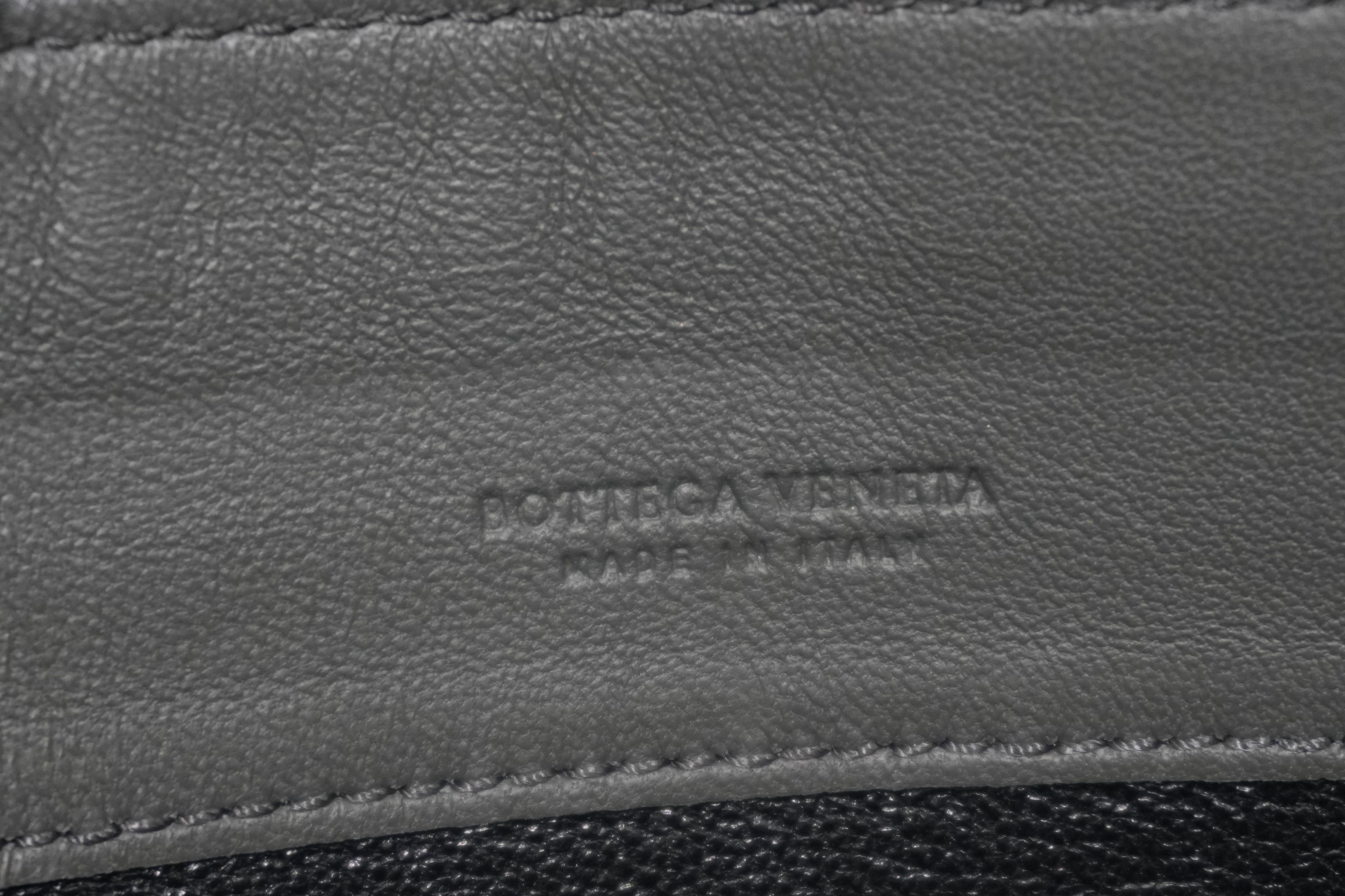 Bottega Leather Clutch Gray Used