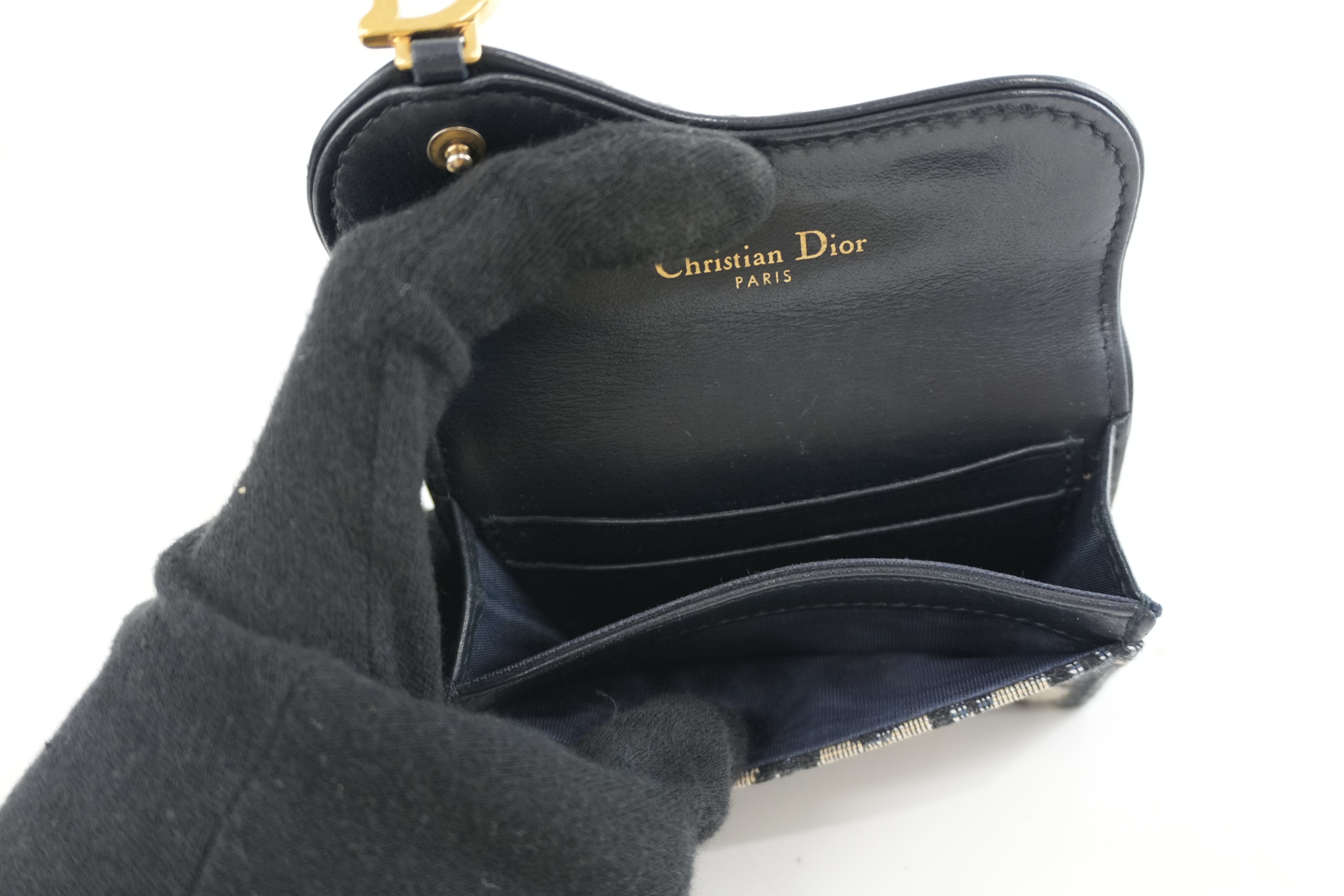 Christian Dior Card Case Blue Used