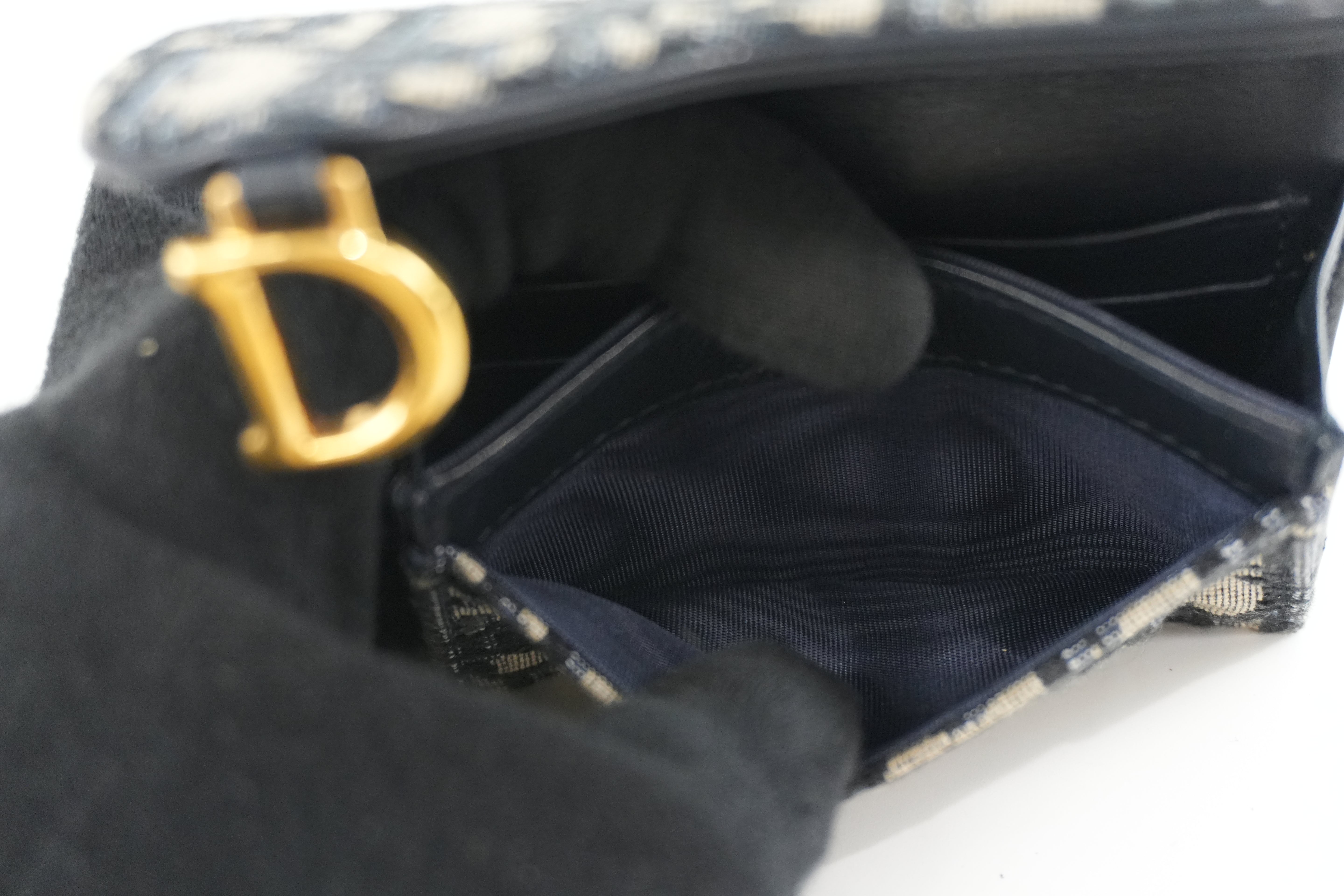 Christian Dior Card Case Blue Used