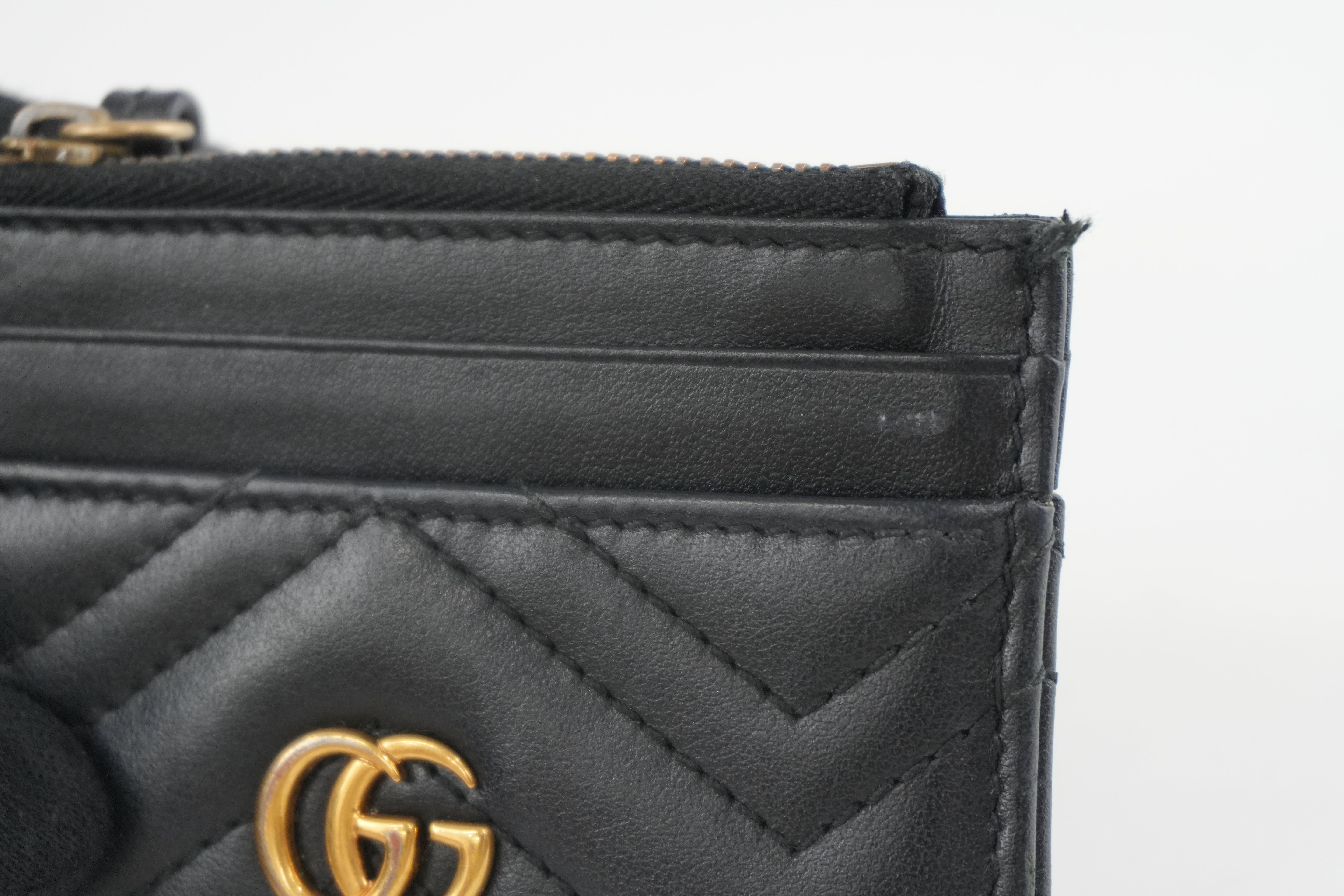 Gucci Leather Marmont Coin Case Black Used