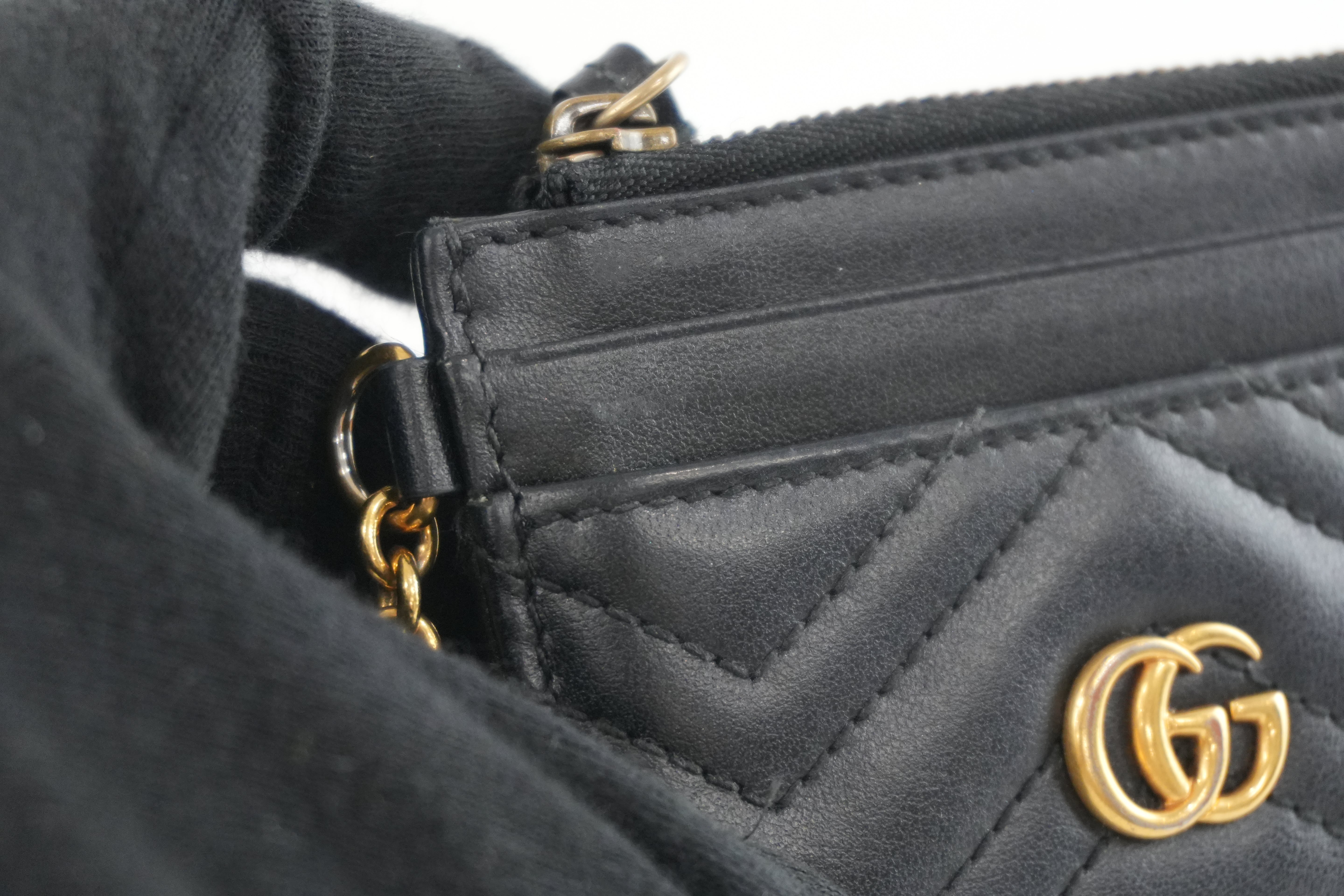 Gucci Leather Marmont Coin Case Black Used