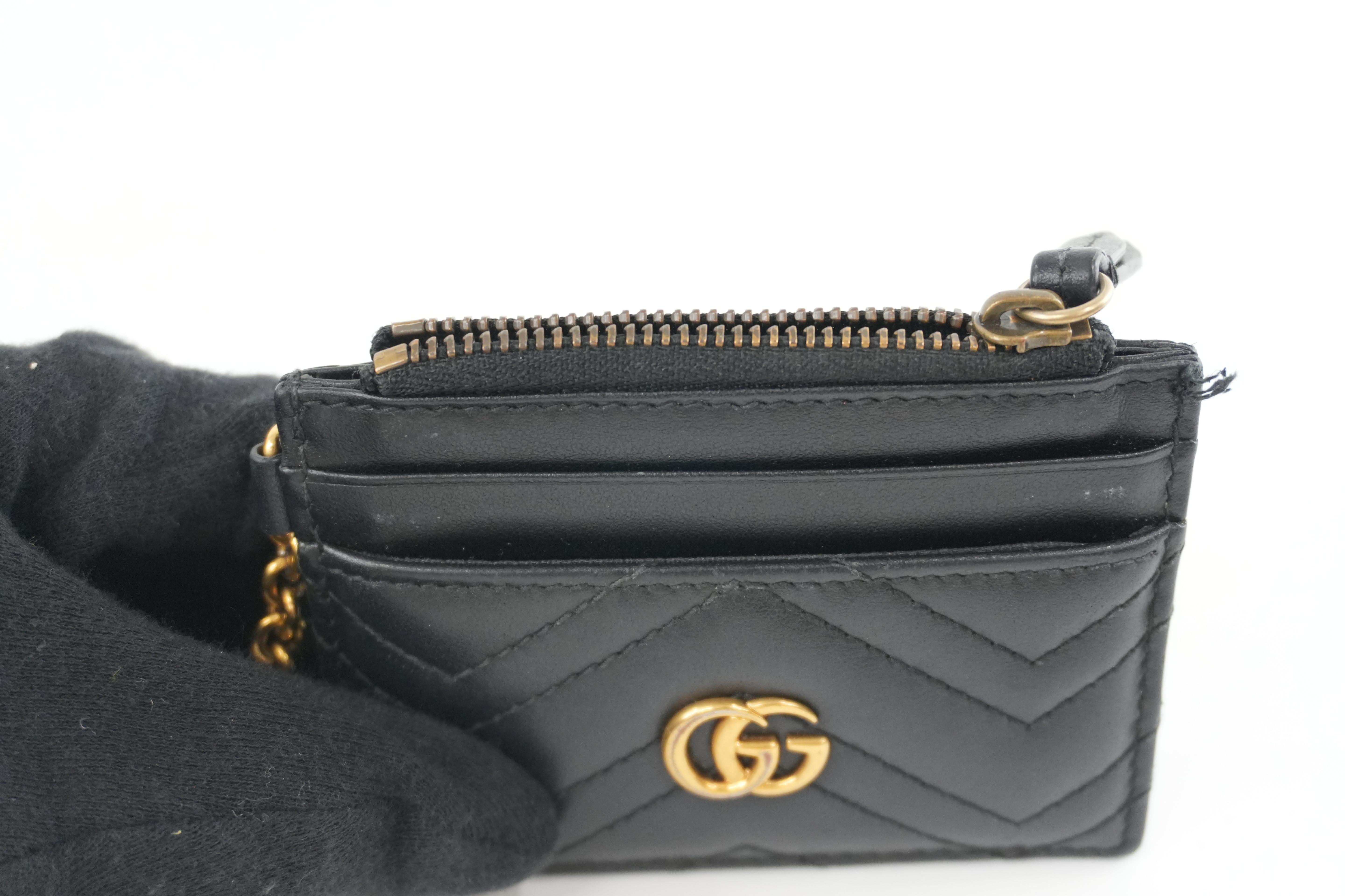 Gucci Leather Marmont Coin Case Black Used