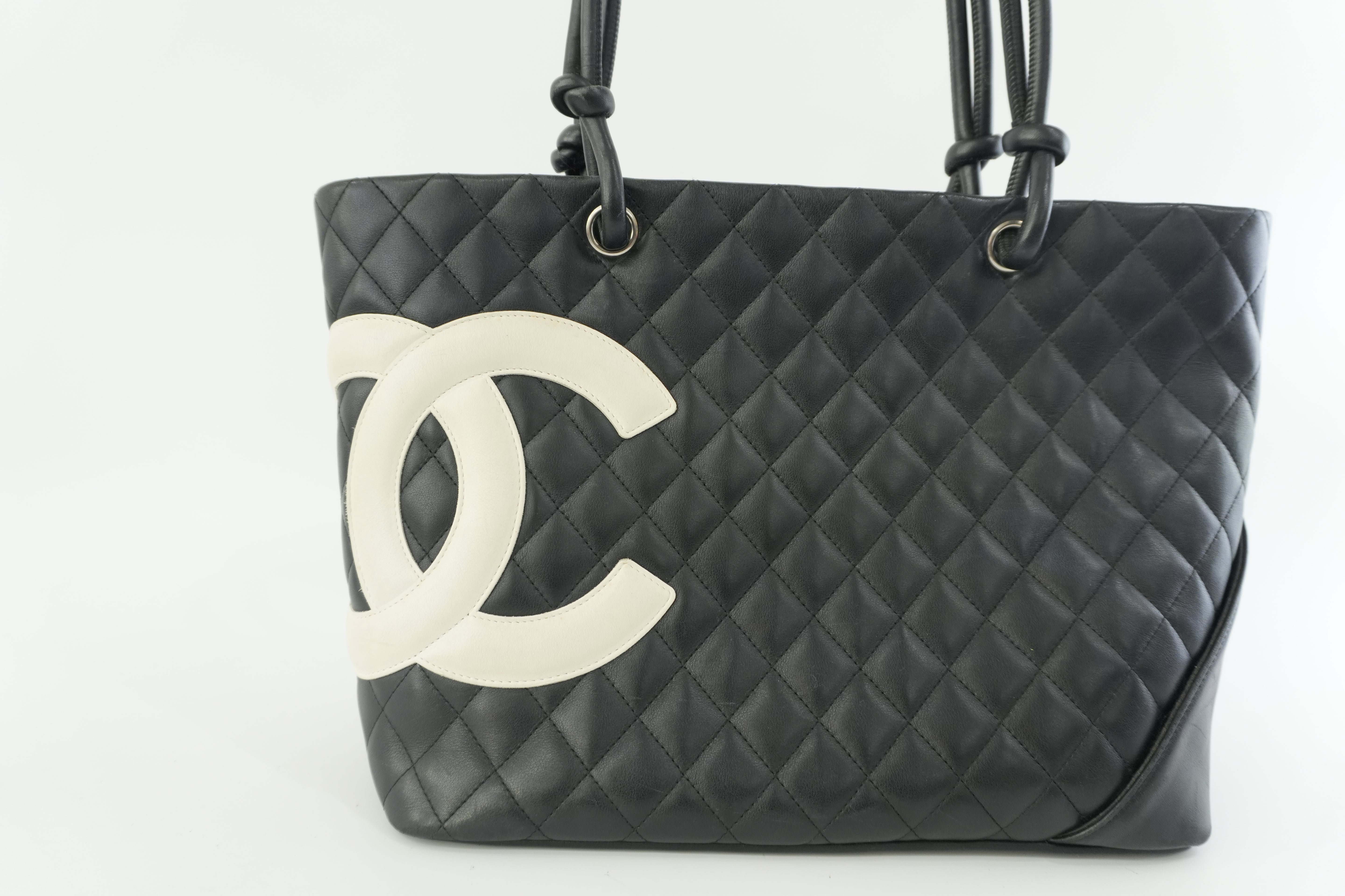 Chanel Leather Tote Bag Black Used