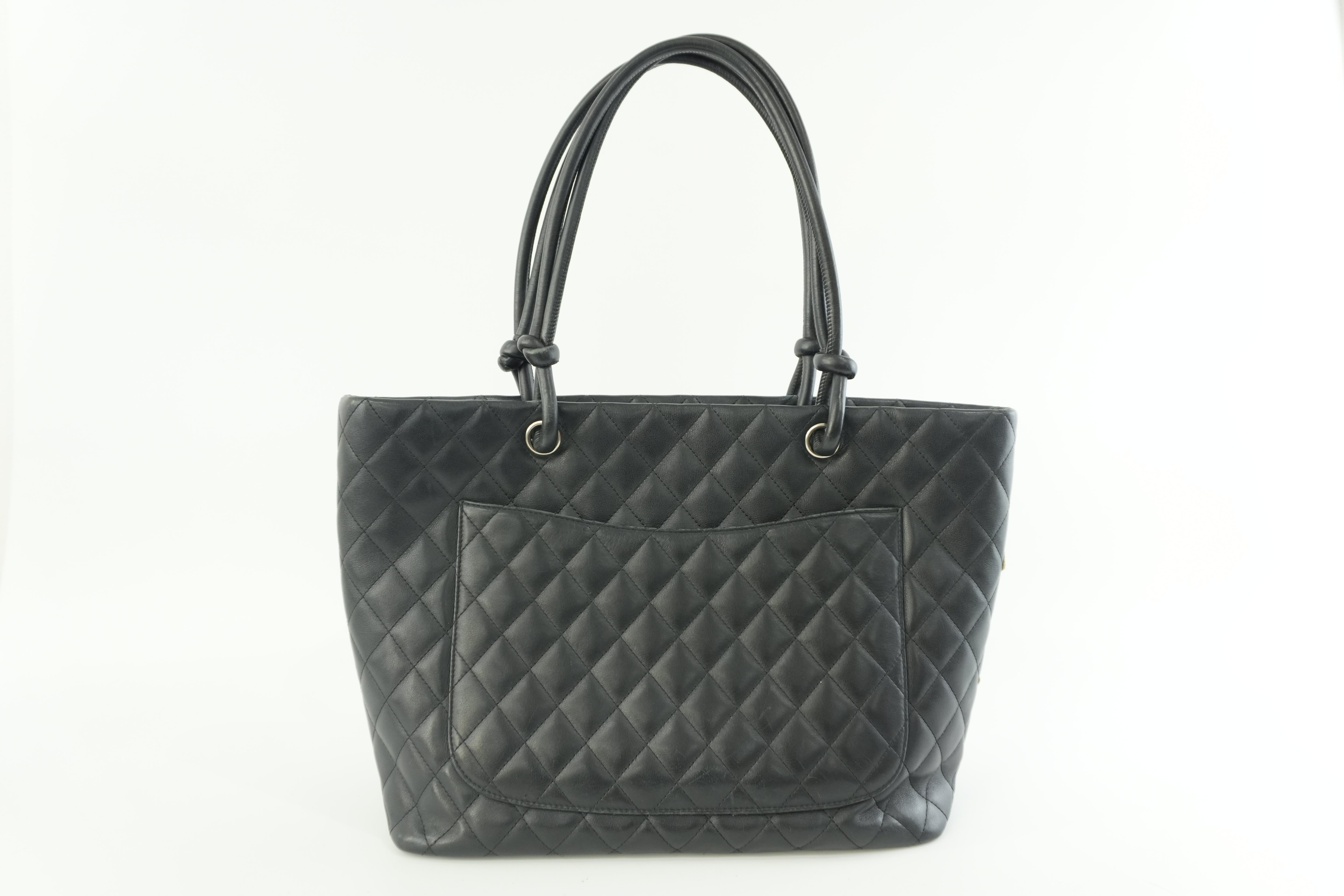 Chanel Leather Tote Bag Black Used