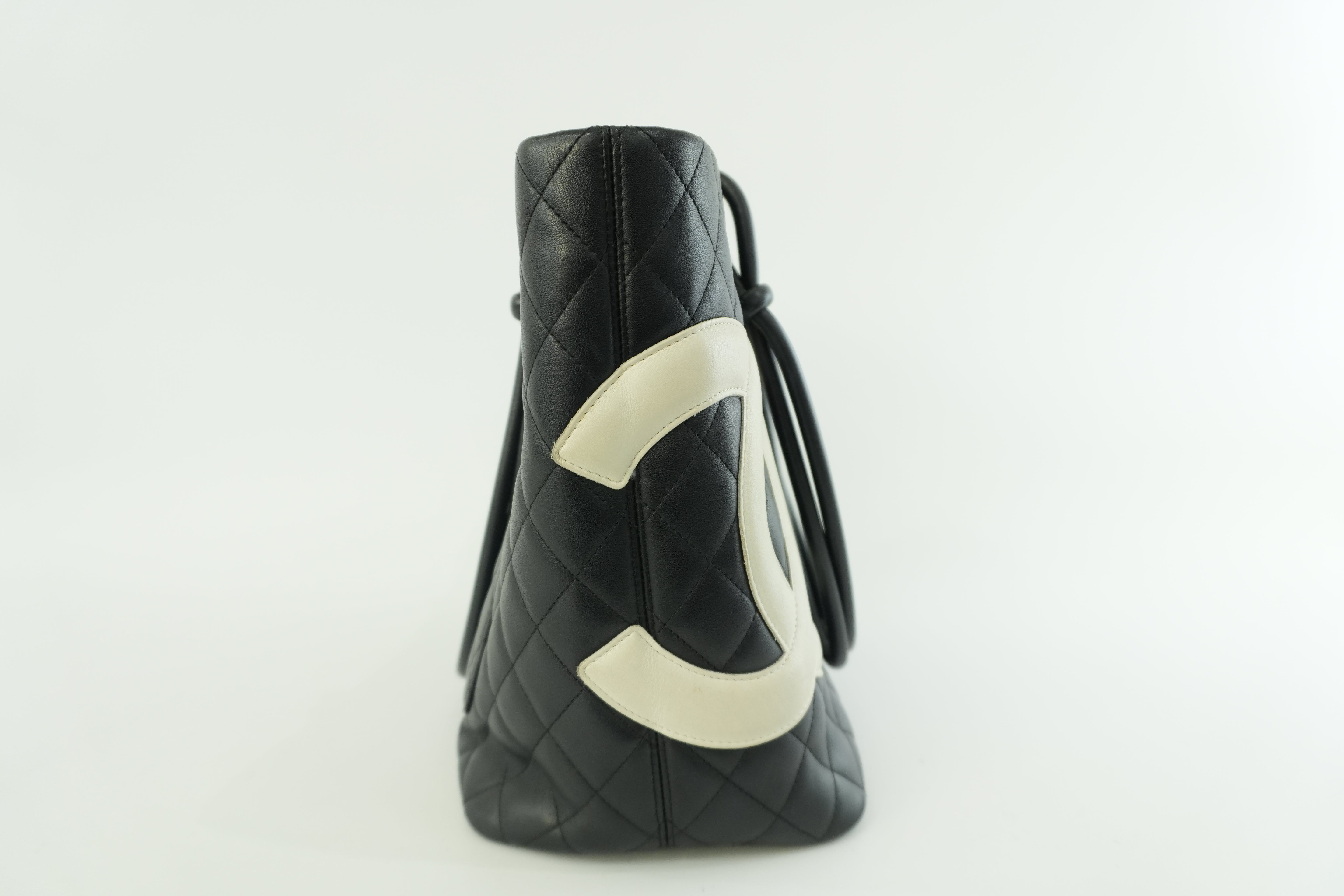 Chanel Leather Tote Bag Black Used
