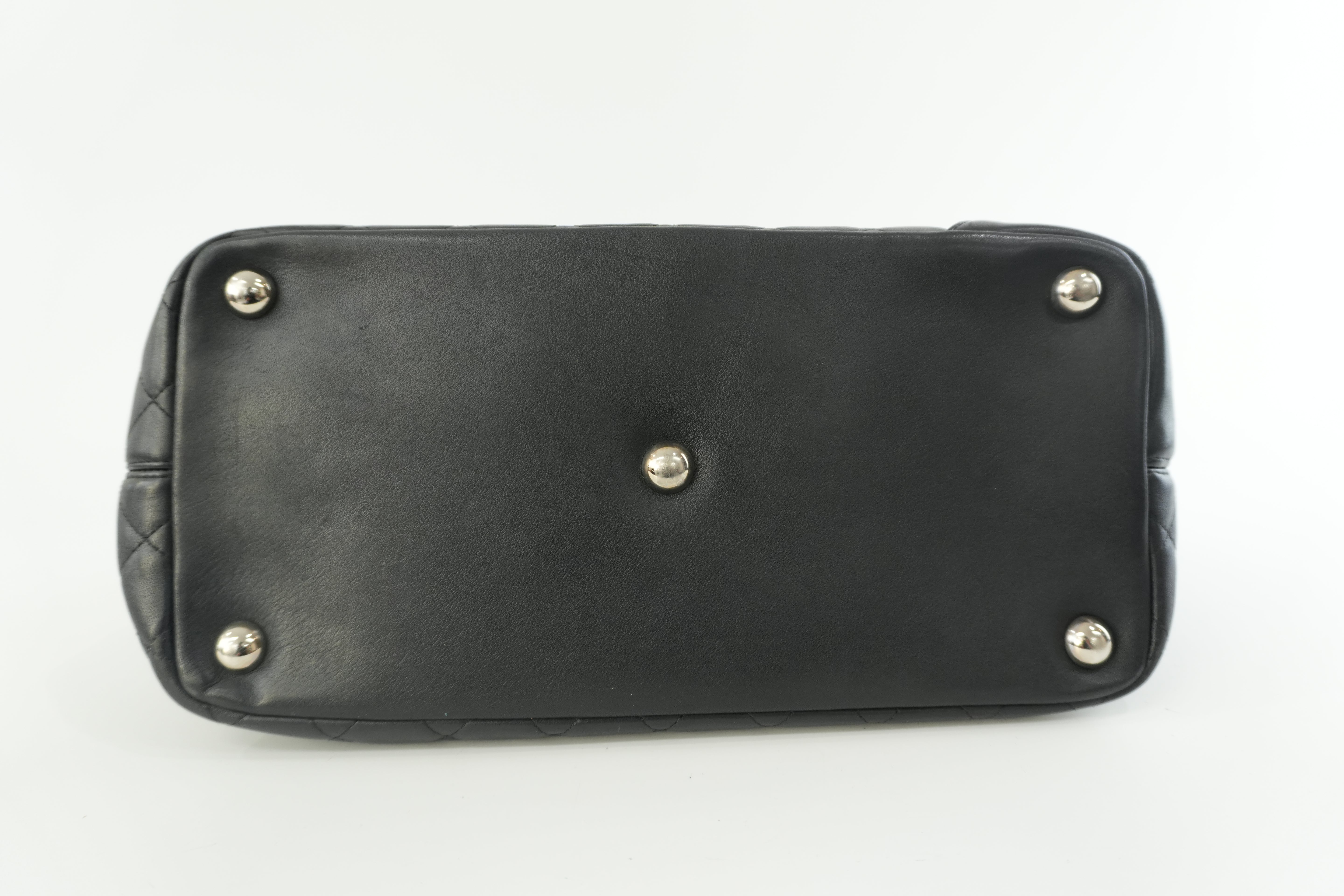 Chanel Leather Tote Bag Black Used