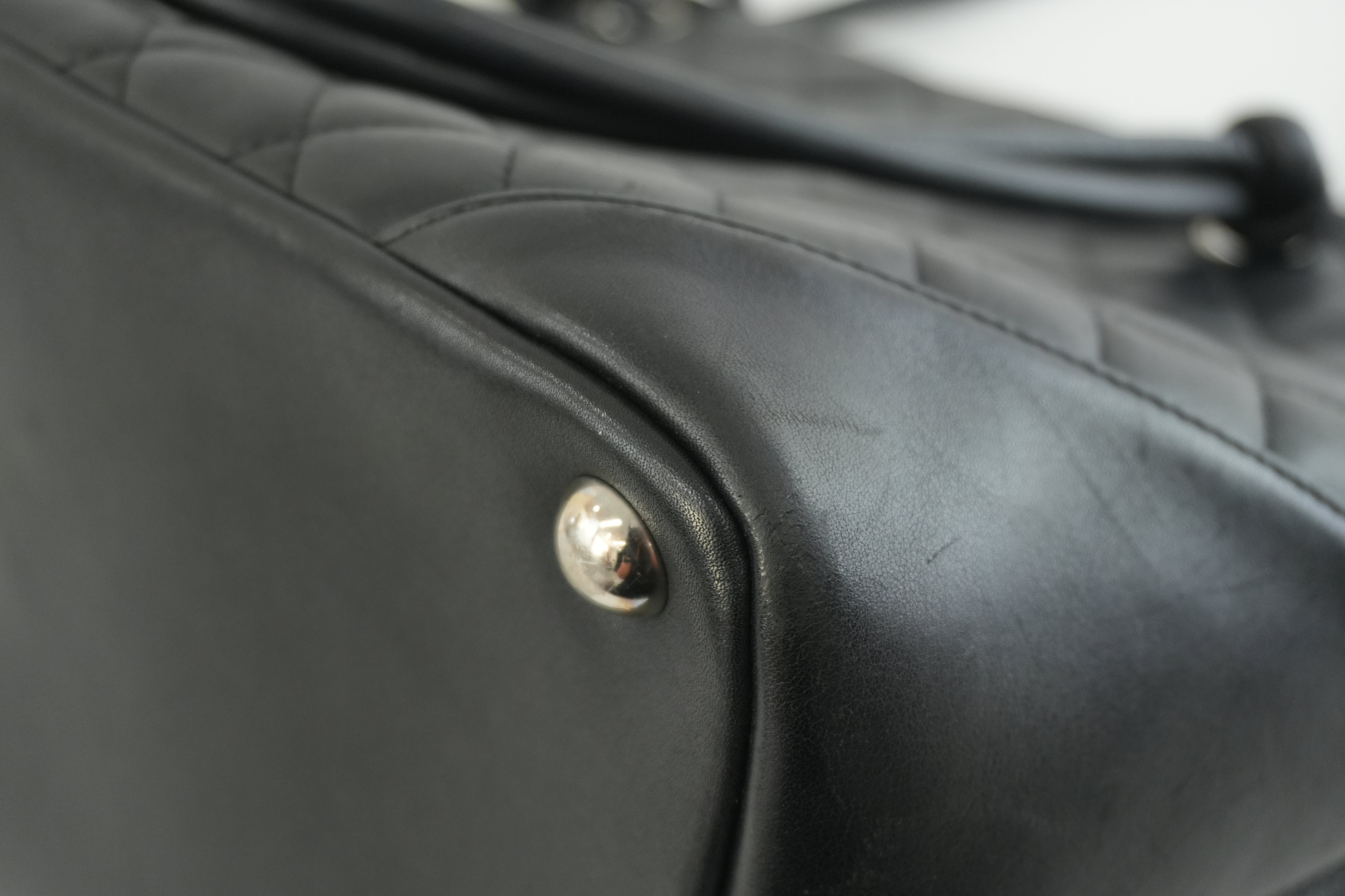 Chanel Leather Tote Bag Black Used