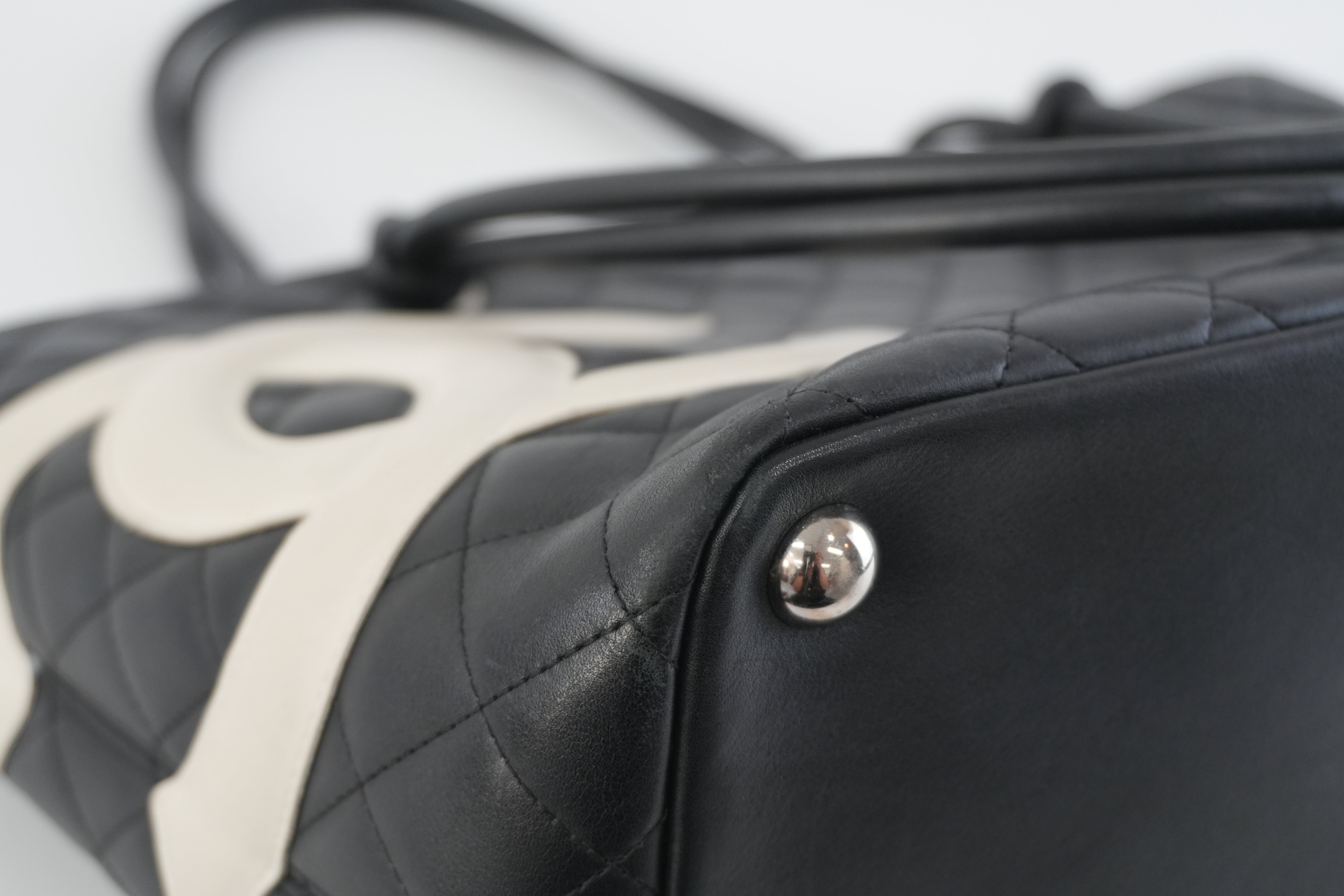 Chanel Leather Tote Bag Black Used