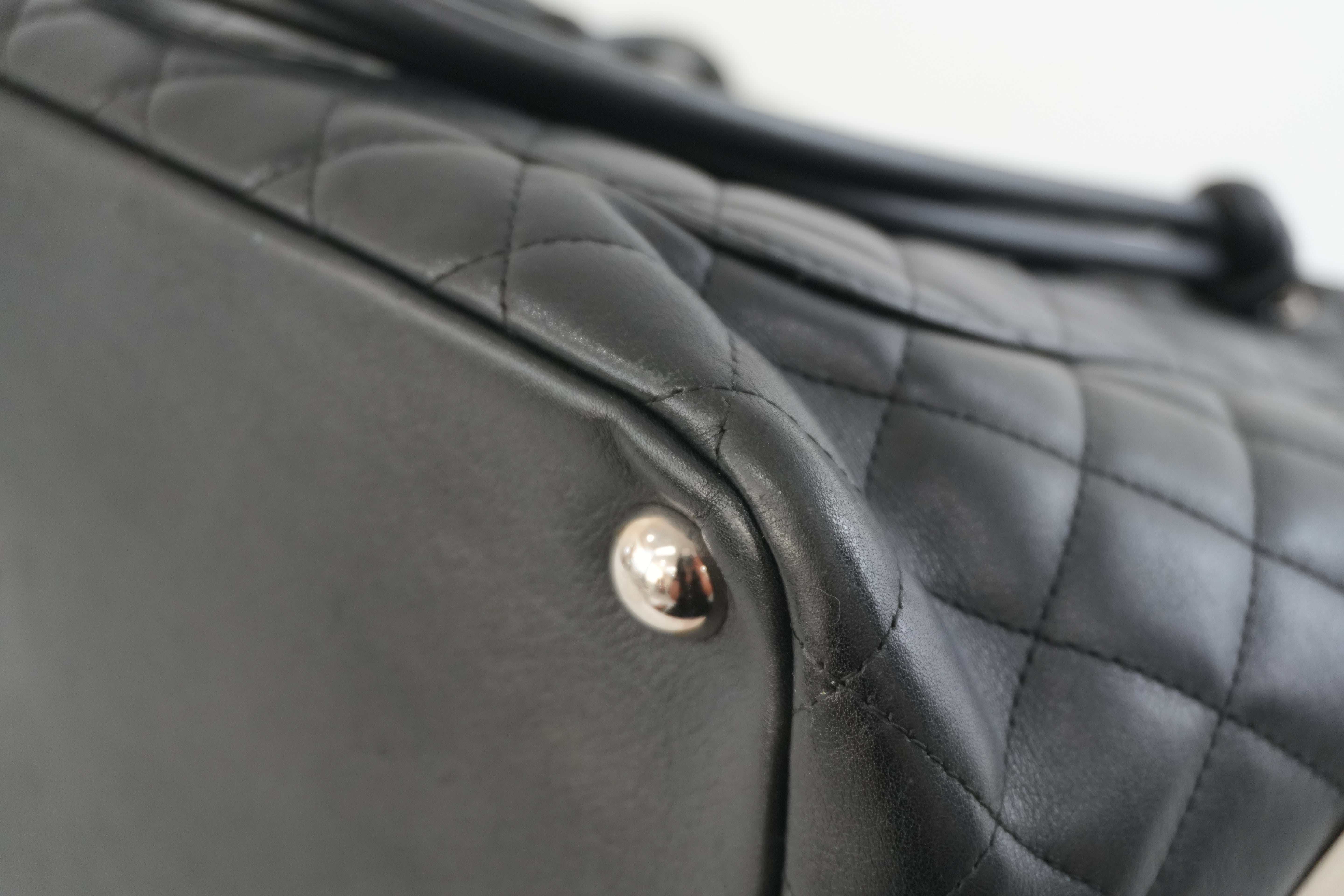 Chanel Leather Tote Bag Black Used