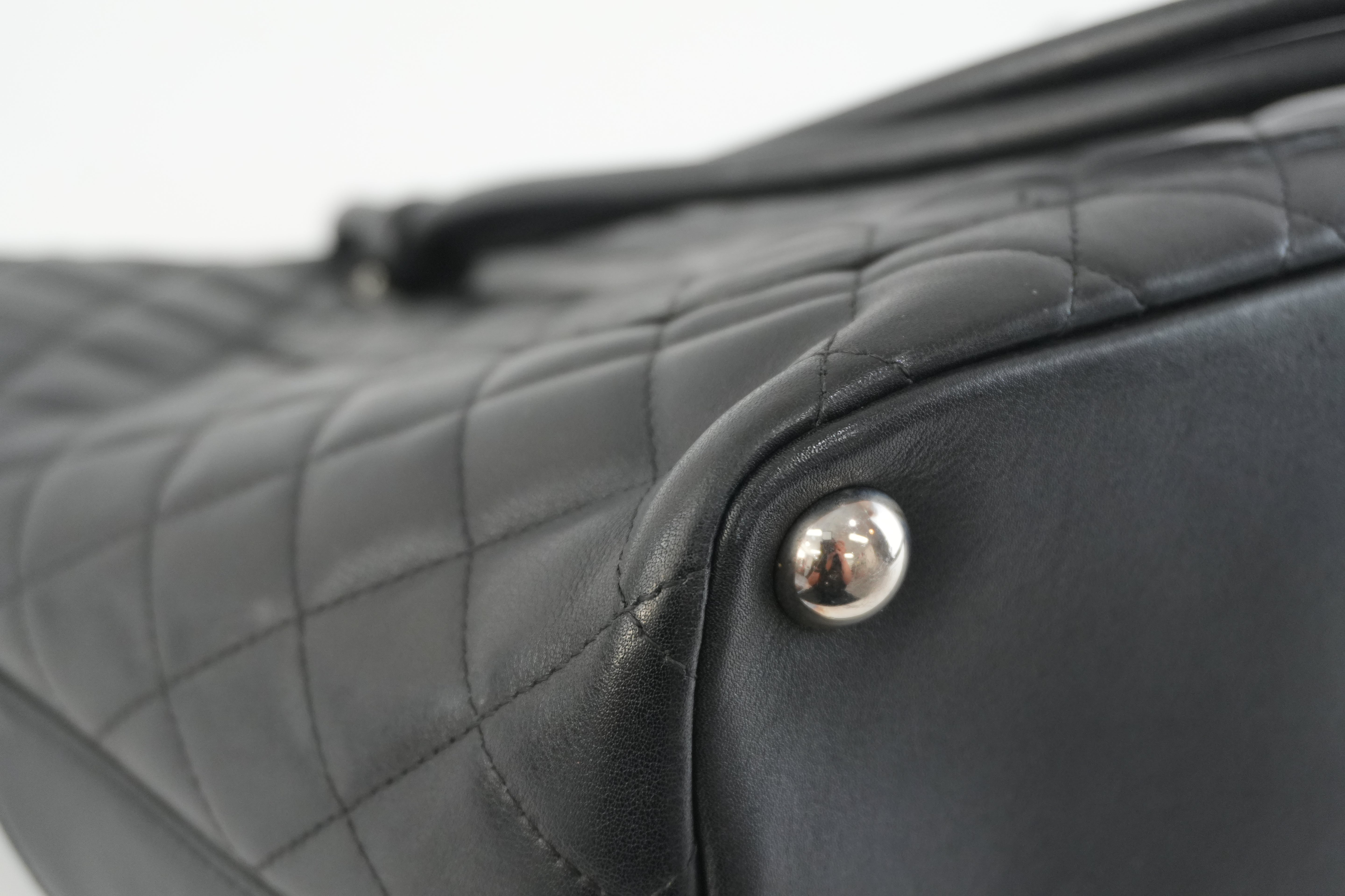 Chanel Leather Tote Bag Black Used