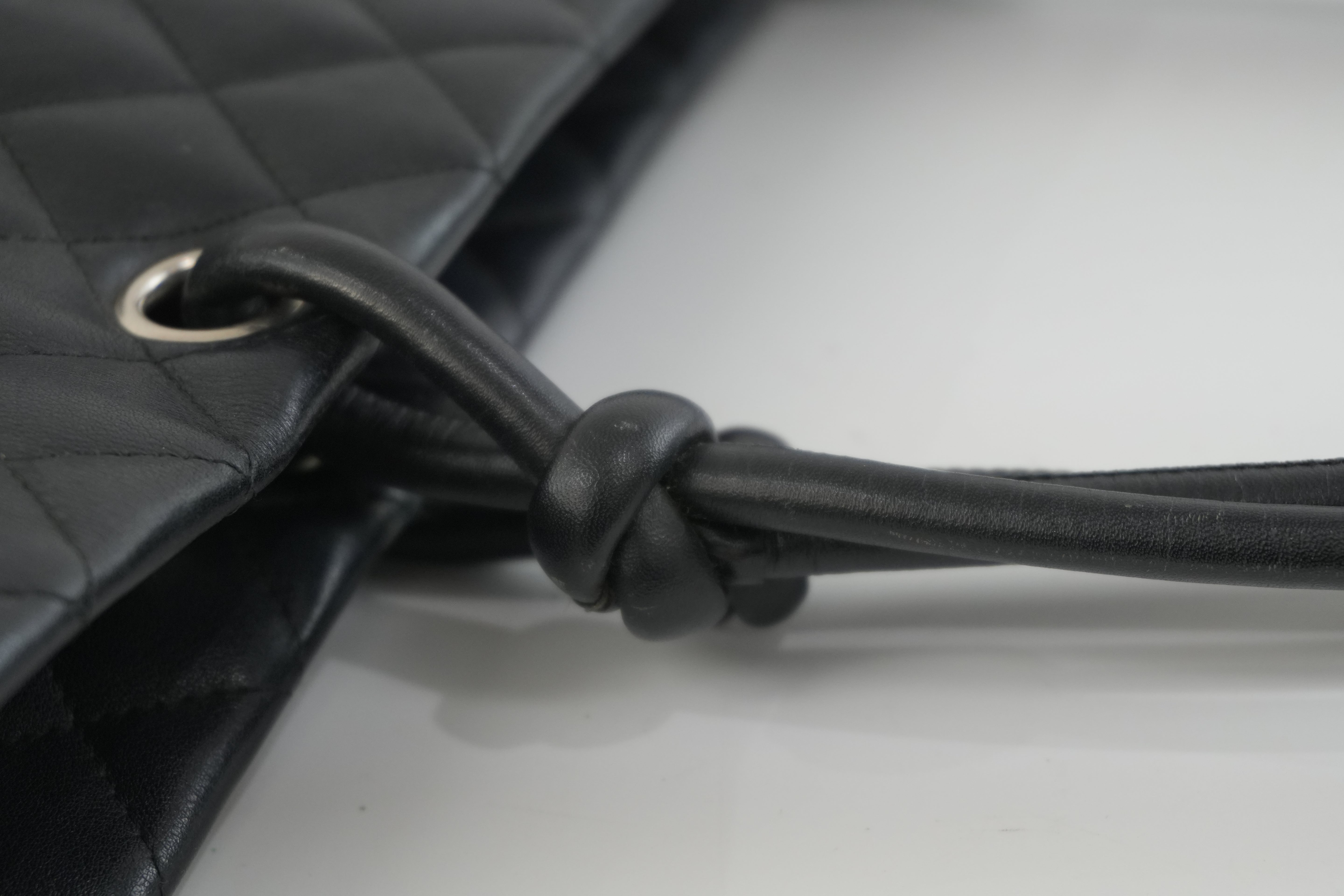Chanel Leather Tote Bag Black Used