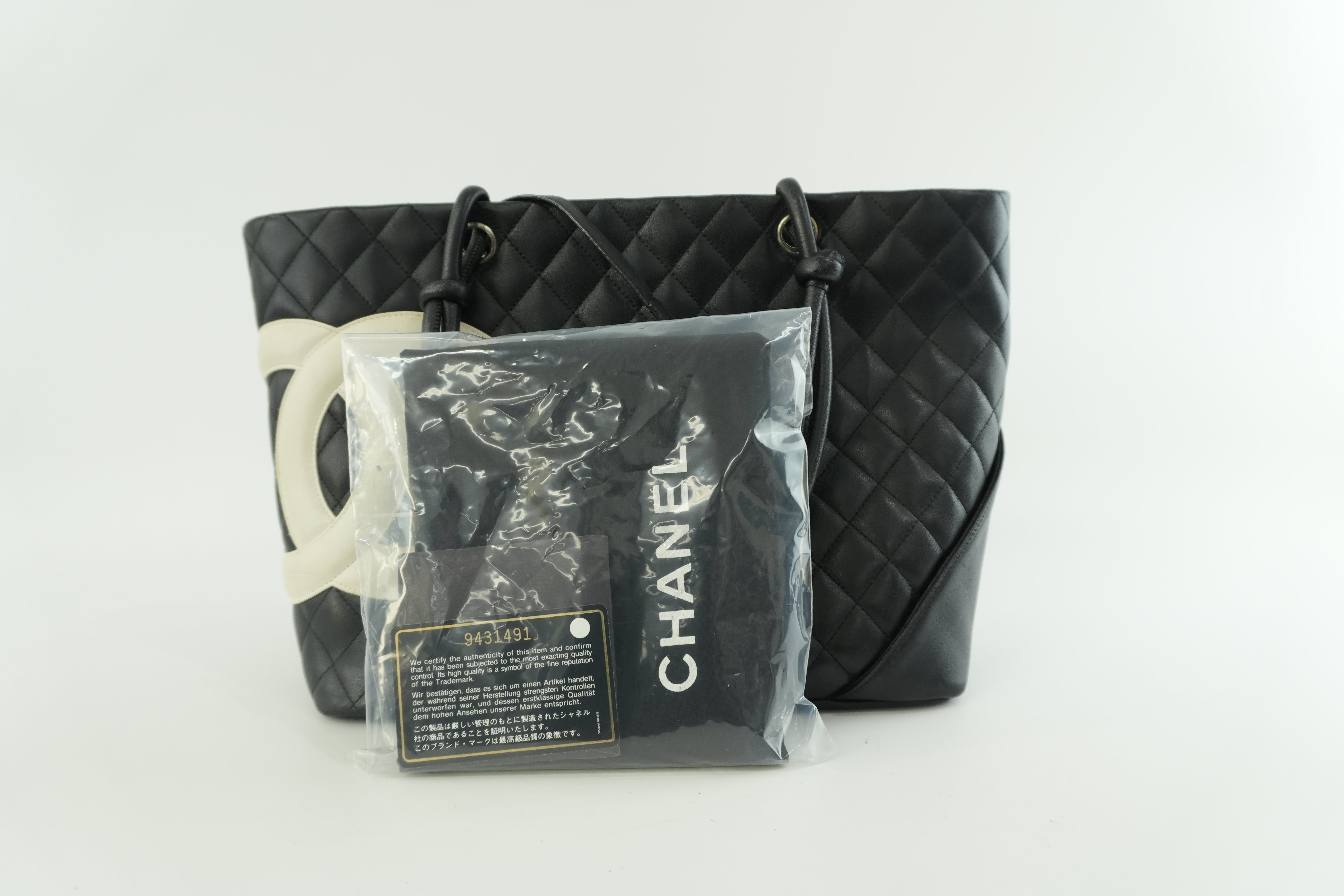 Chanel Leather Tote Bag Black Used
