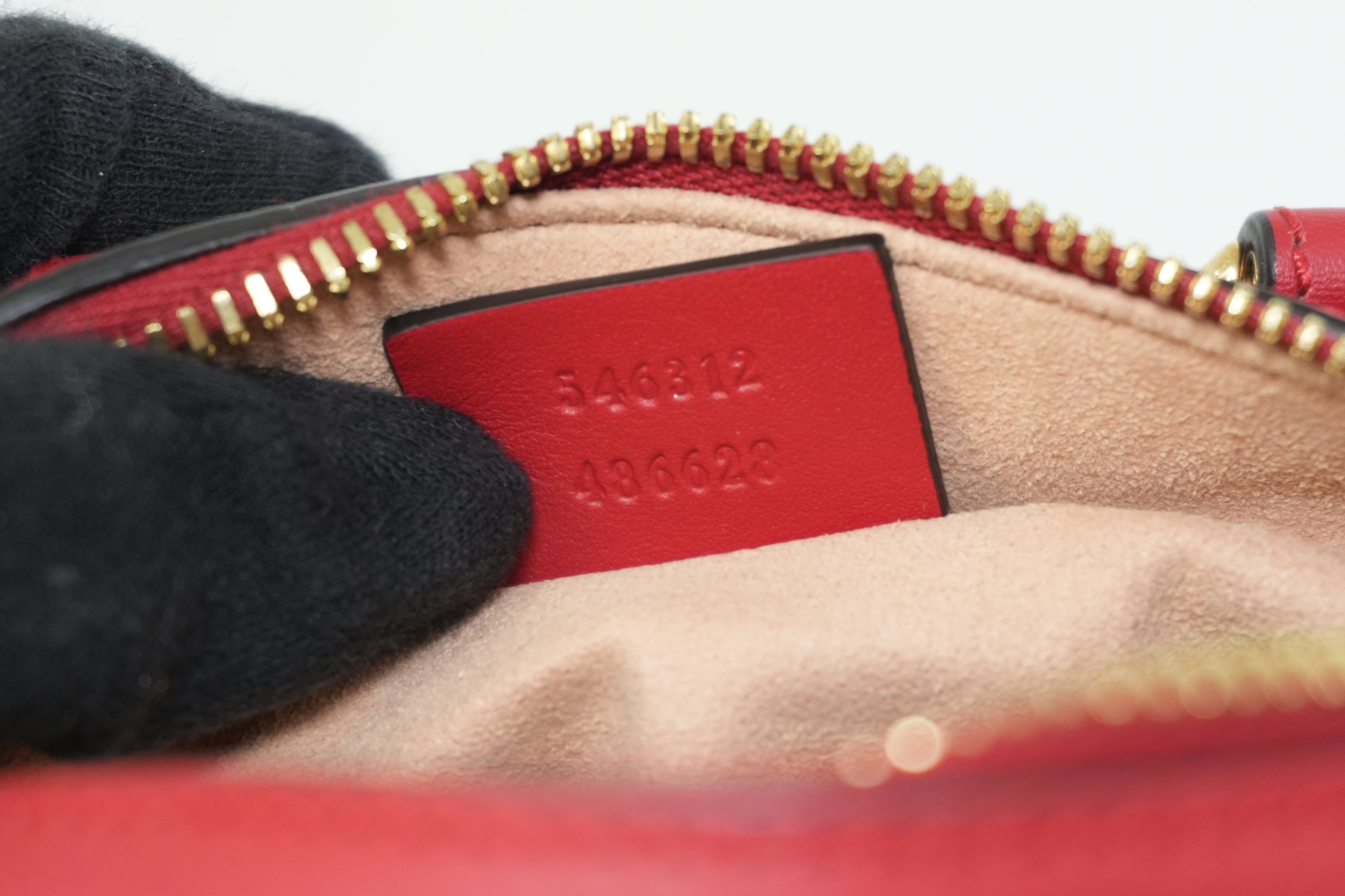 Gucci Leather Blooms Two Way Shoulder Bag Blue and Red Used