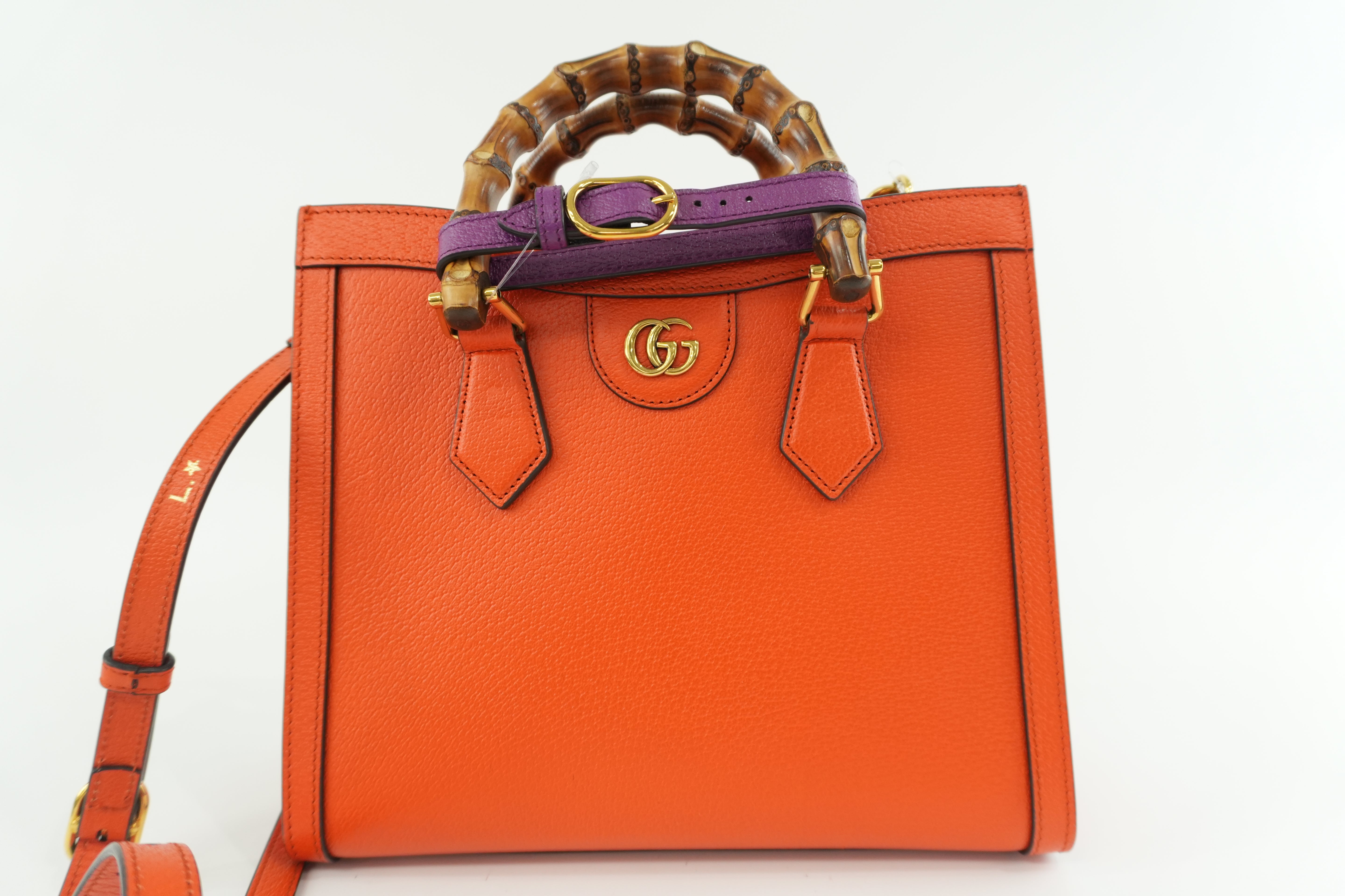 Gucci Diana Medium Tote Bag Orange Used
