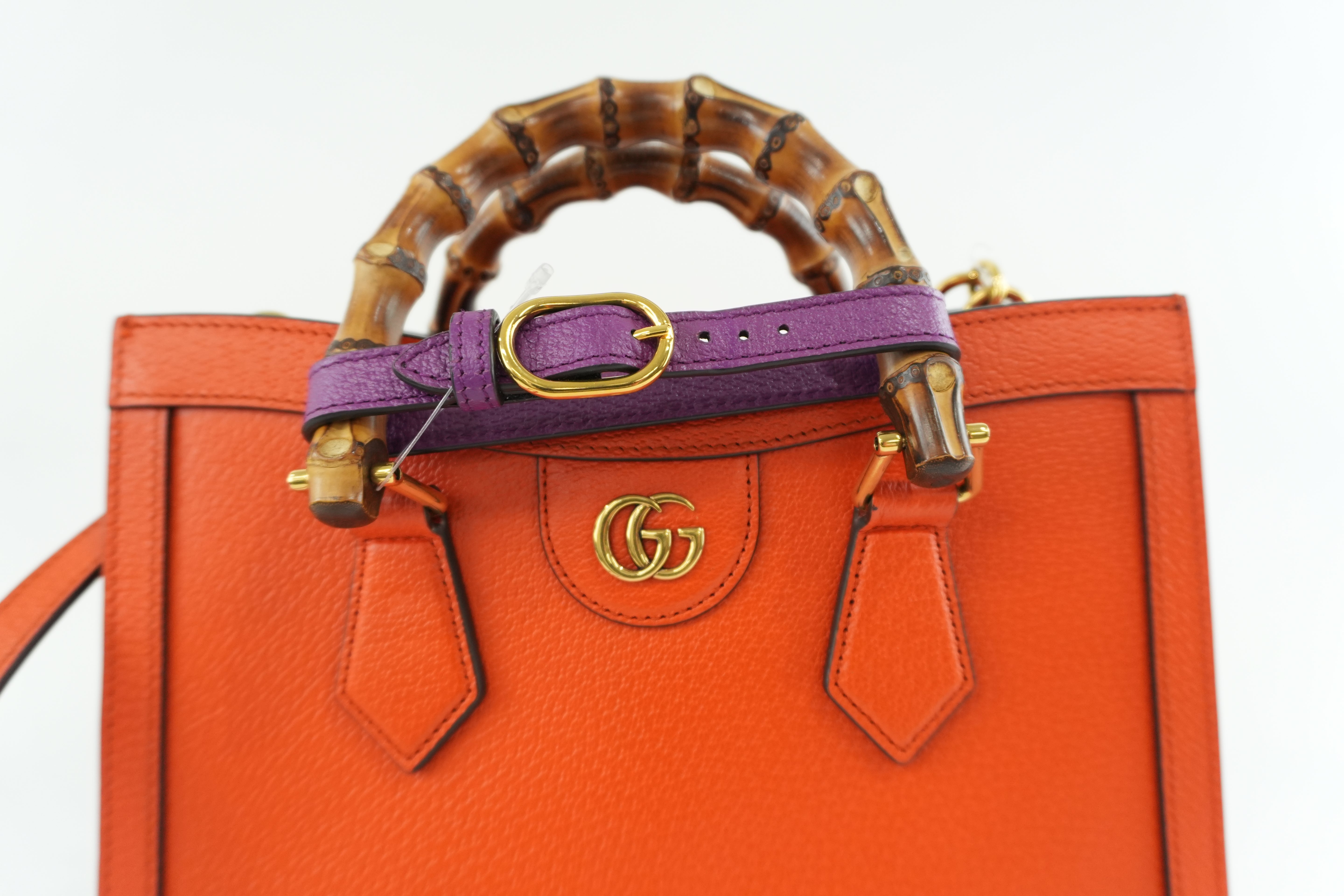 Gucci Diana Medium Tote Bag Orange Used