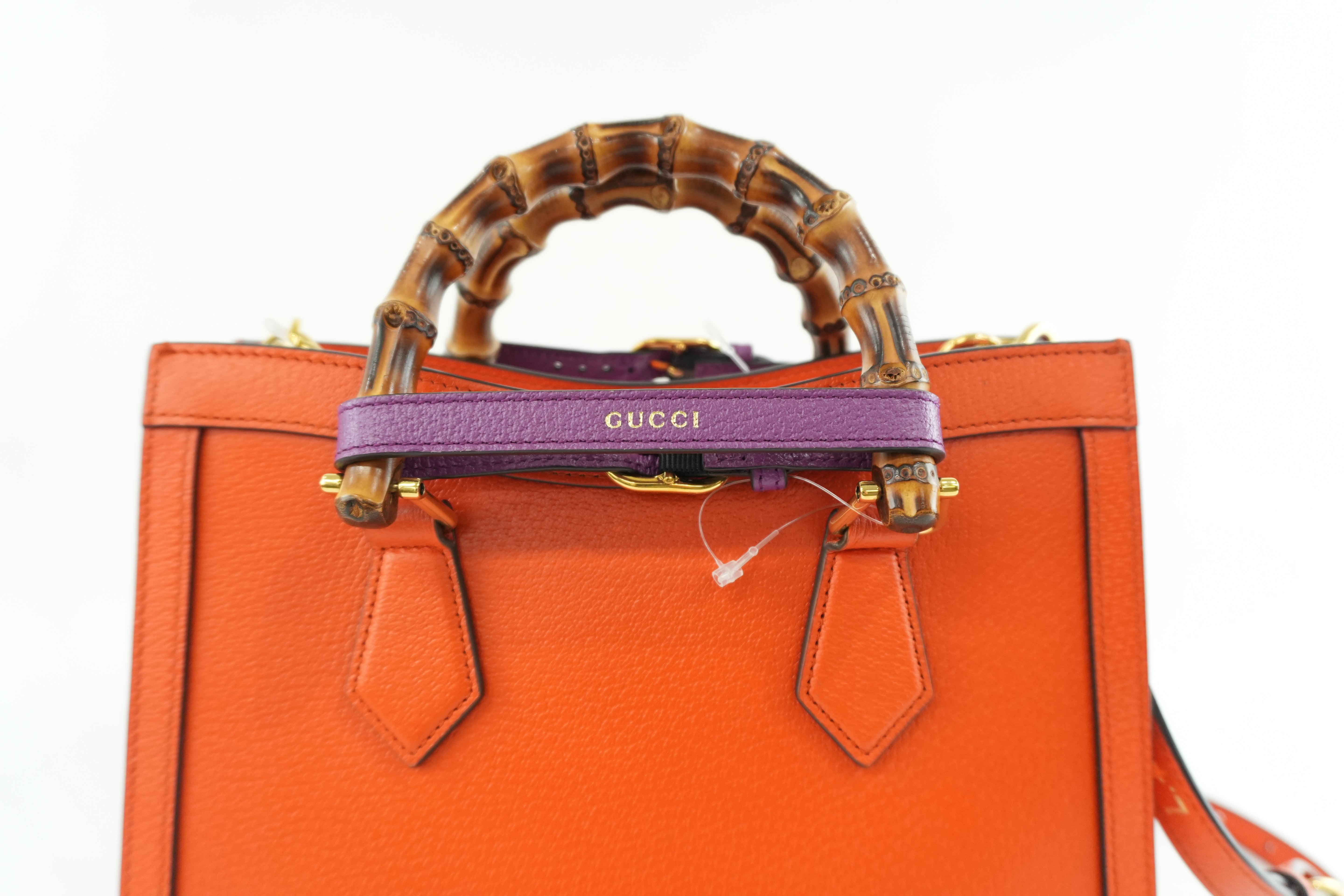 Gucci Diana Medium Tote Bag Orange Used