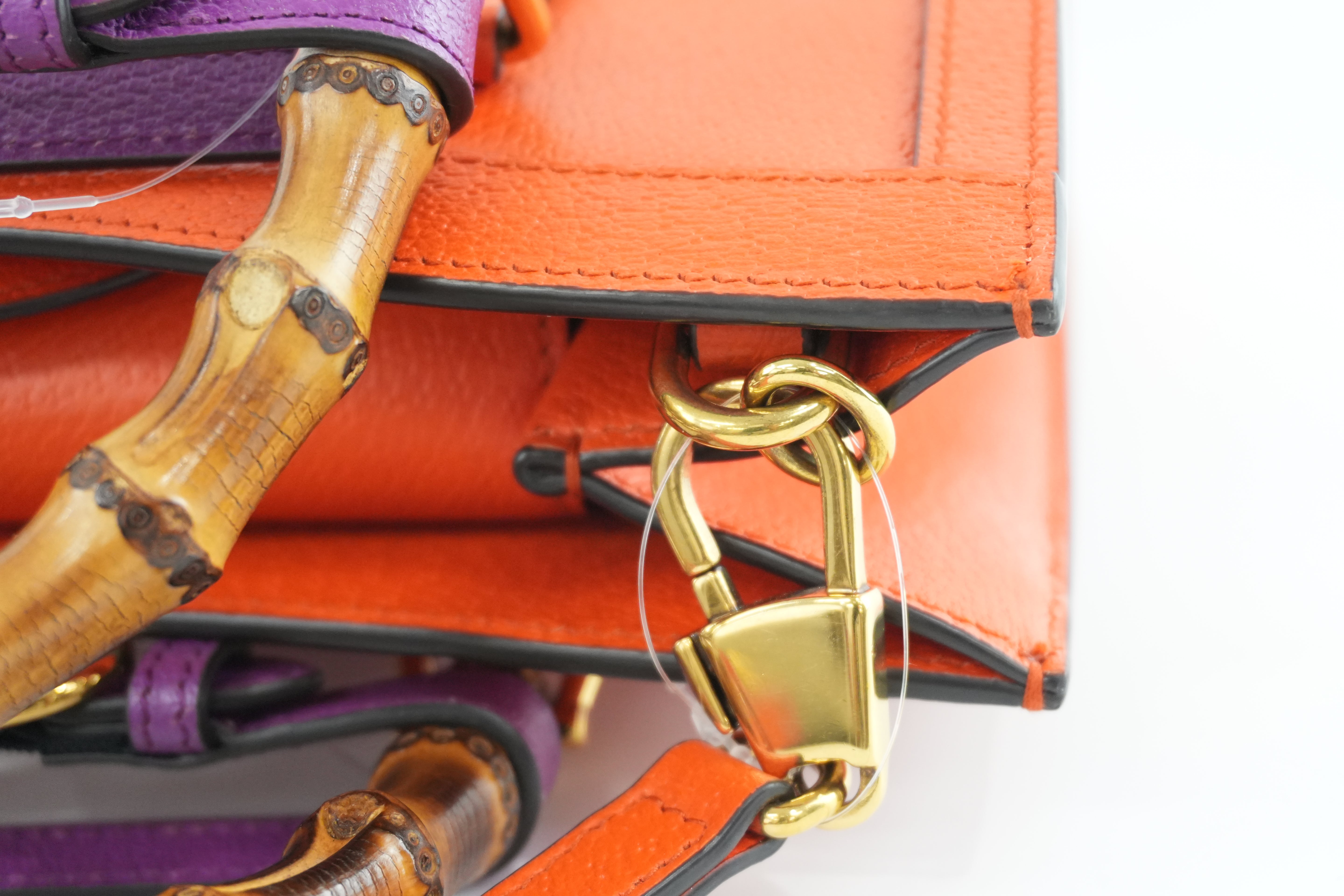 Gucci Diana Medium Tote Bag Orange Used