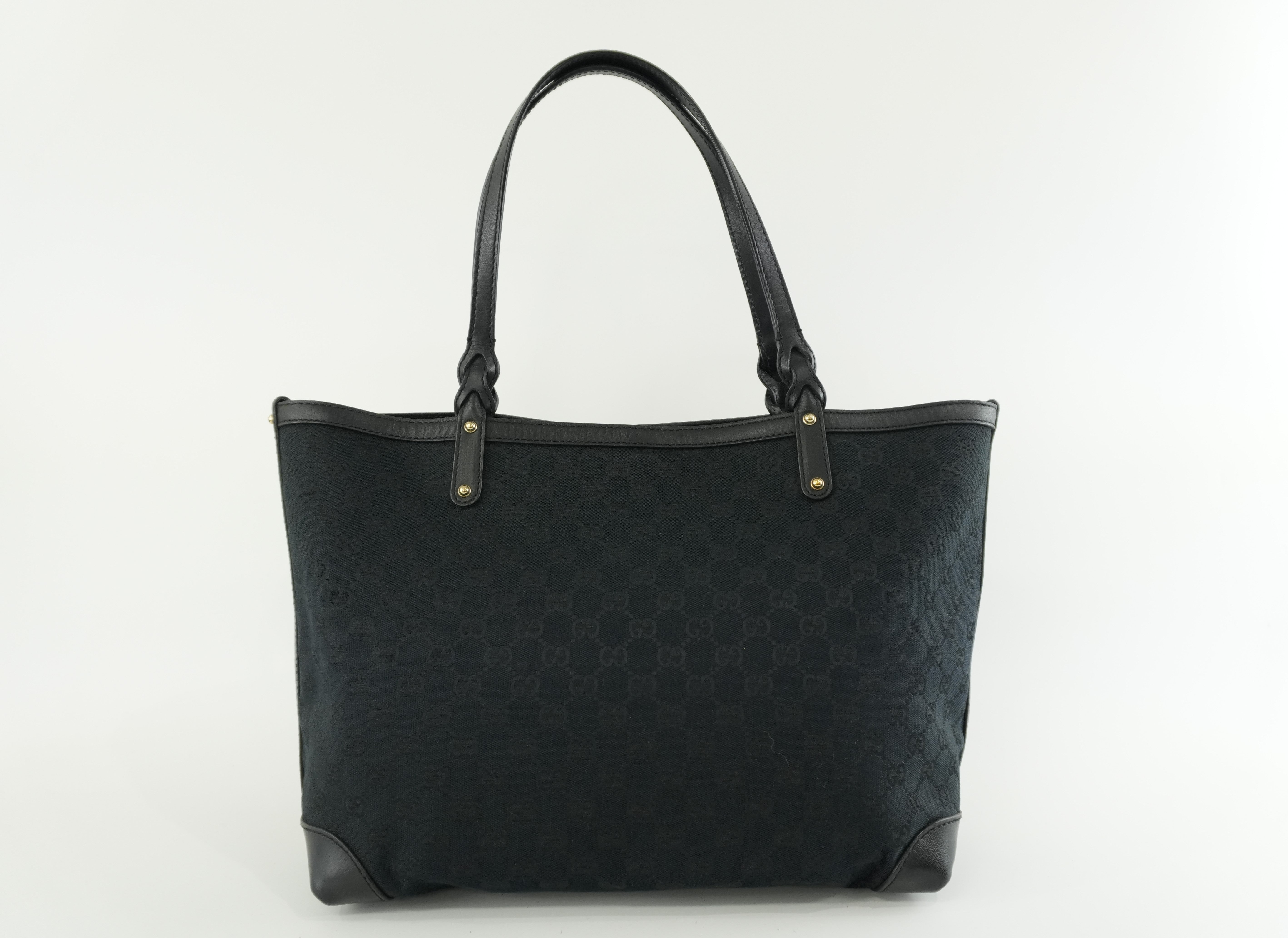 Gucci Canvas Tote Bag Black Used