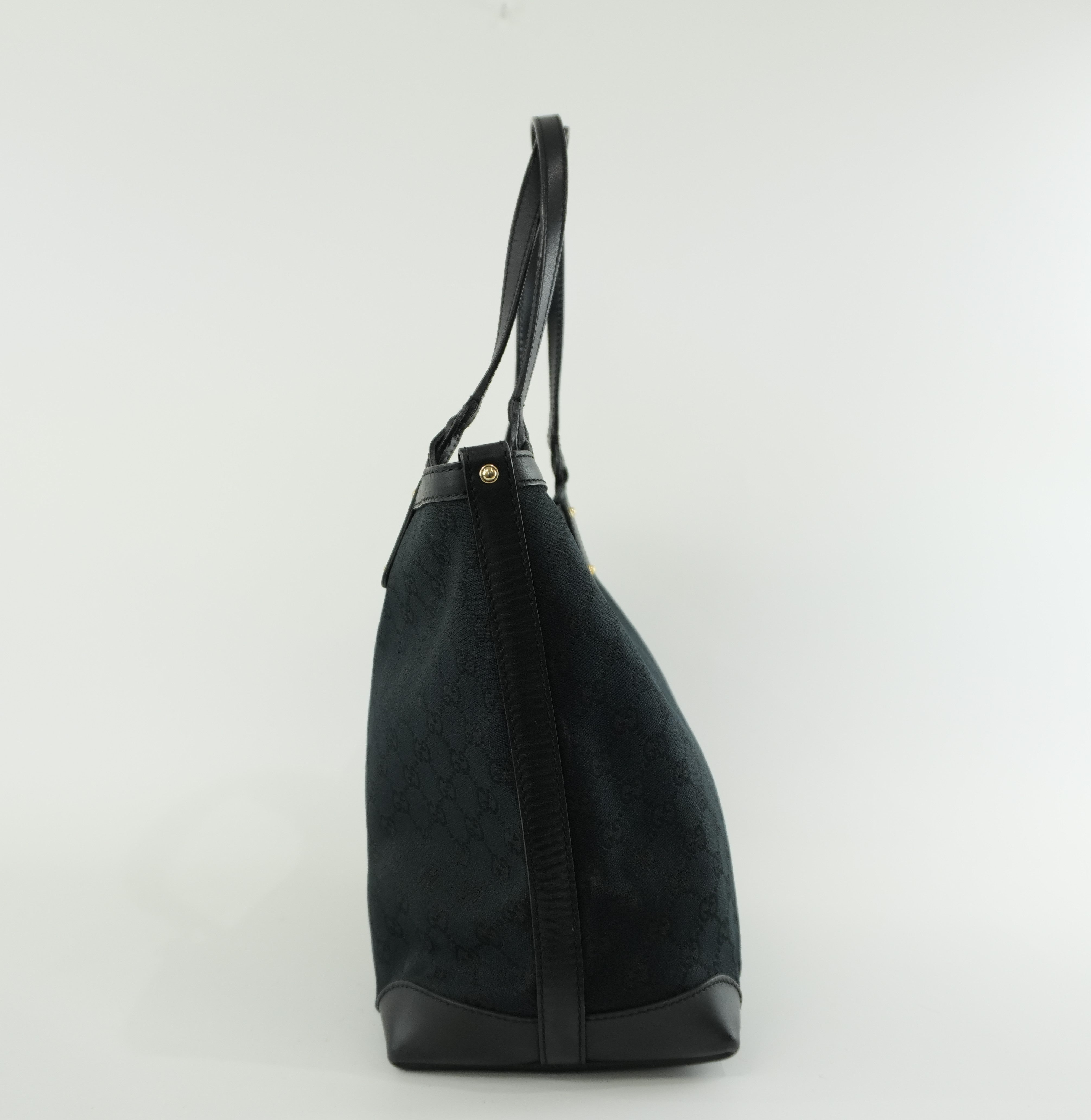 Gucci Canvas Tote Bag Black Used