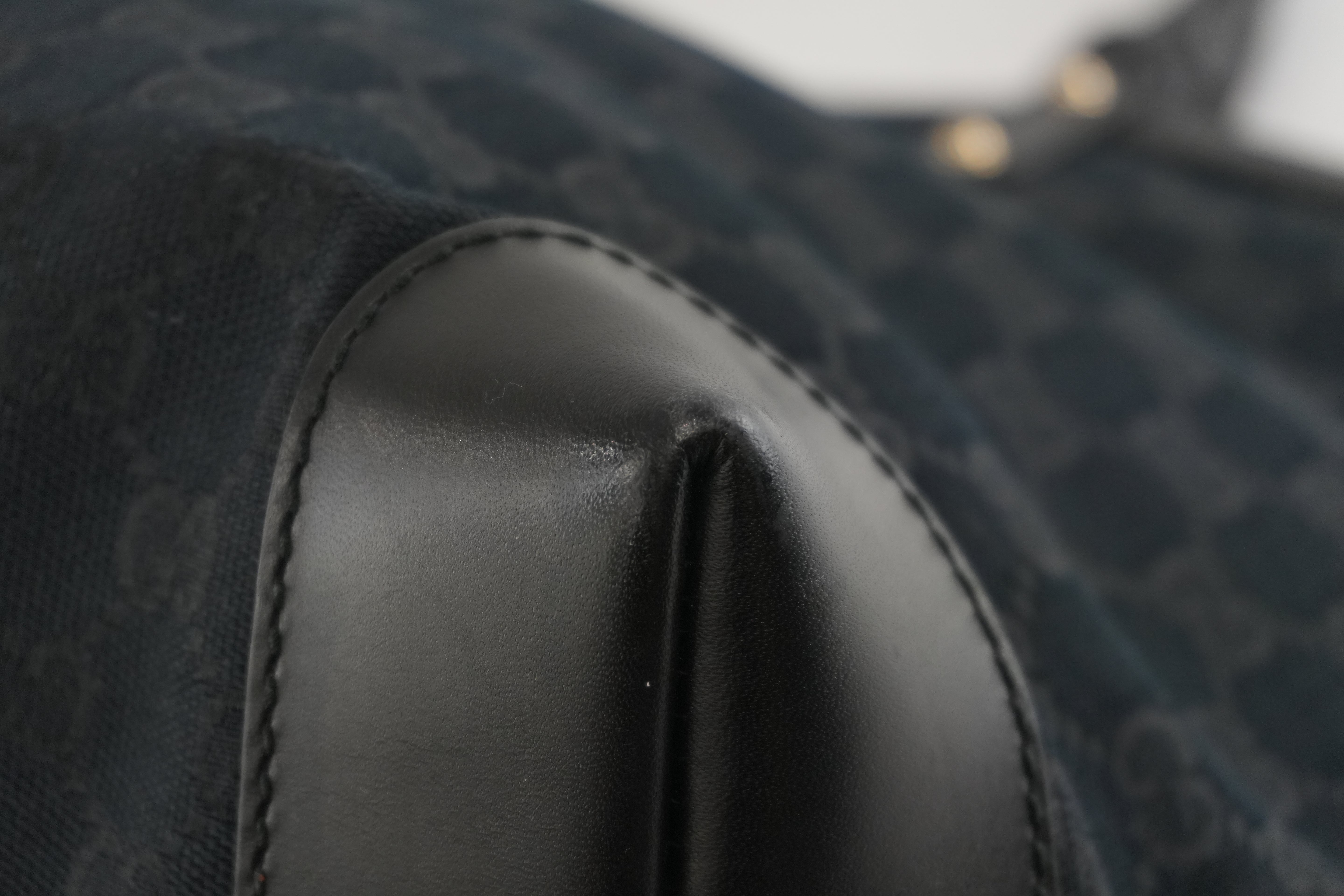 Gucci Canvas Tote Bag Black Used