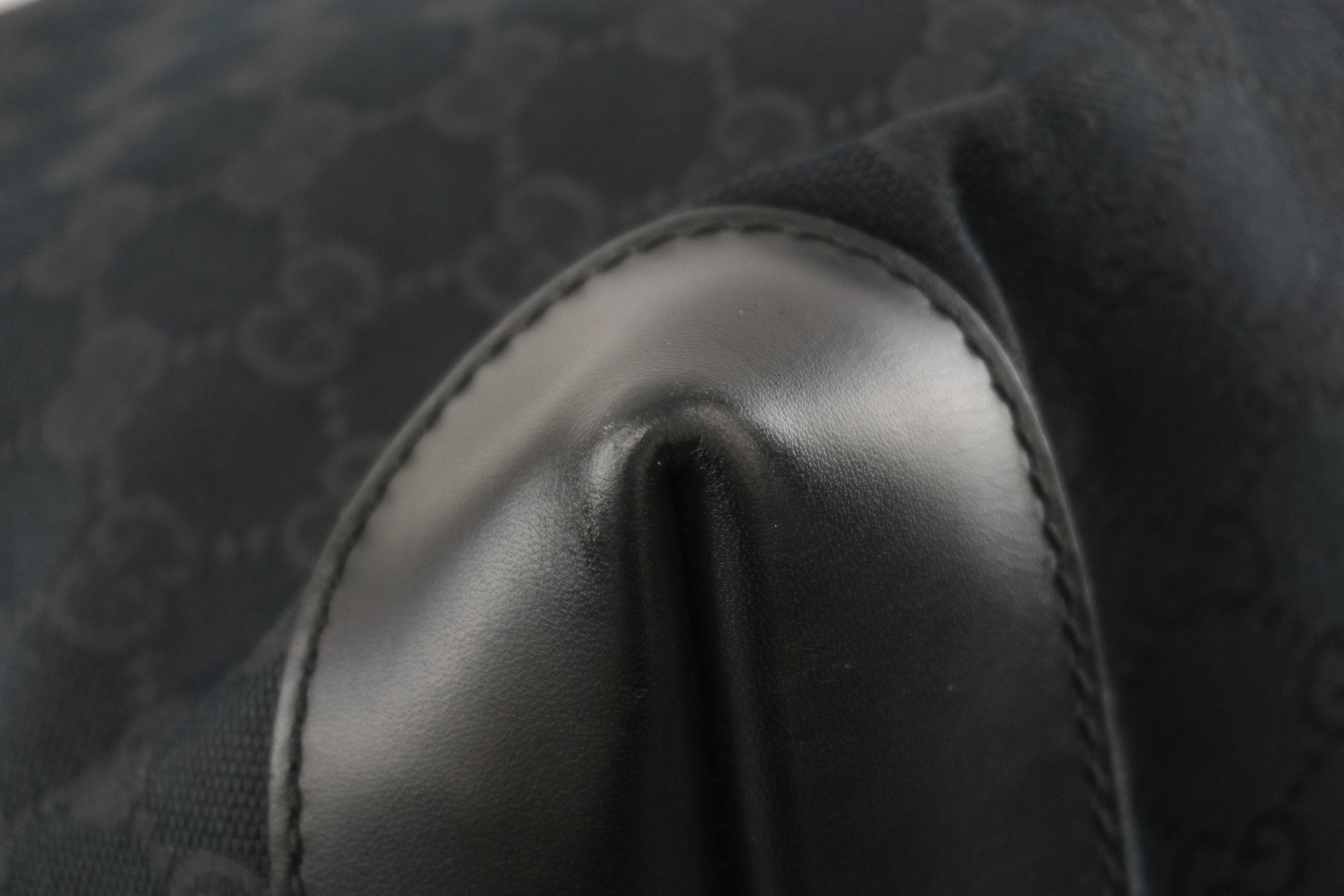 Gucci Canvas Tote Bag Black Used