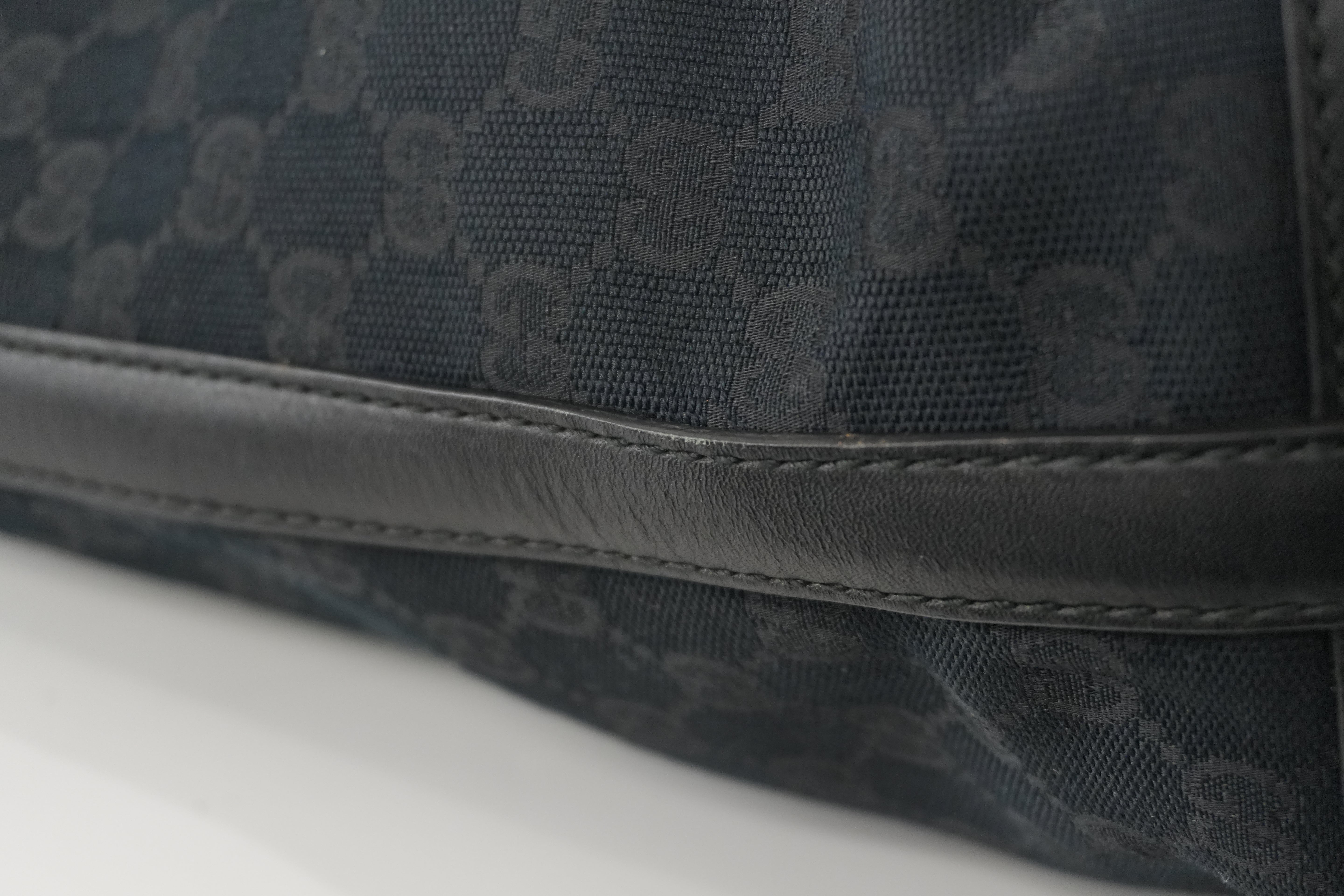 Gucci Canvas Tote Bag Black Used