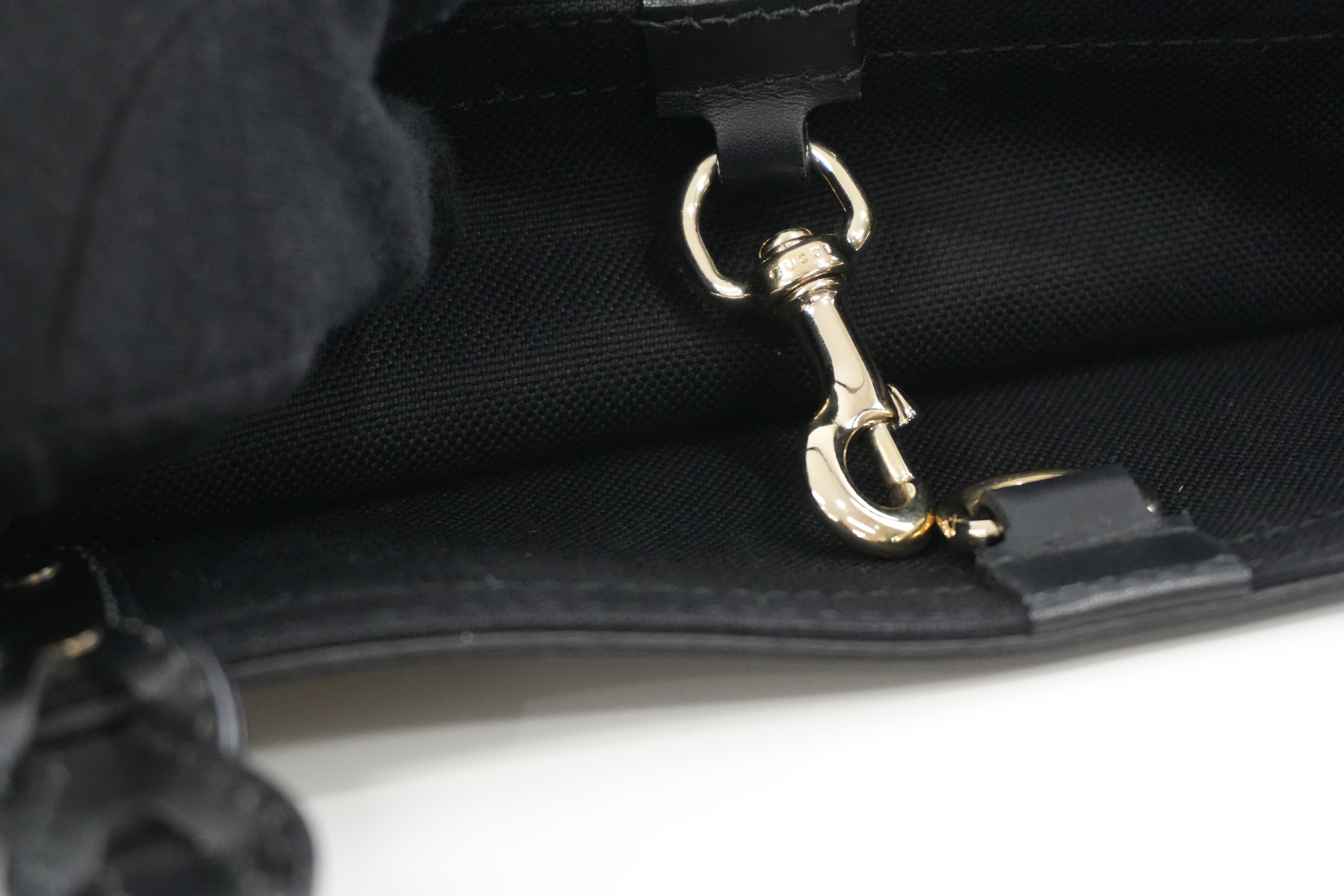 Gucci Canvas Tote Bag Black Used