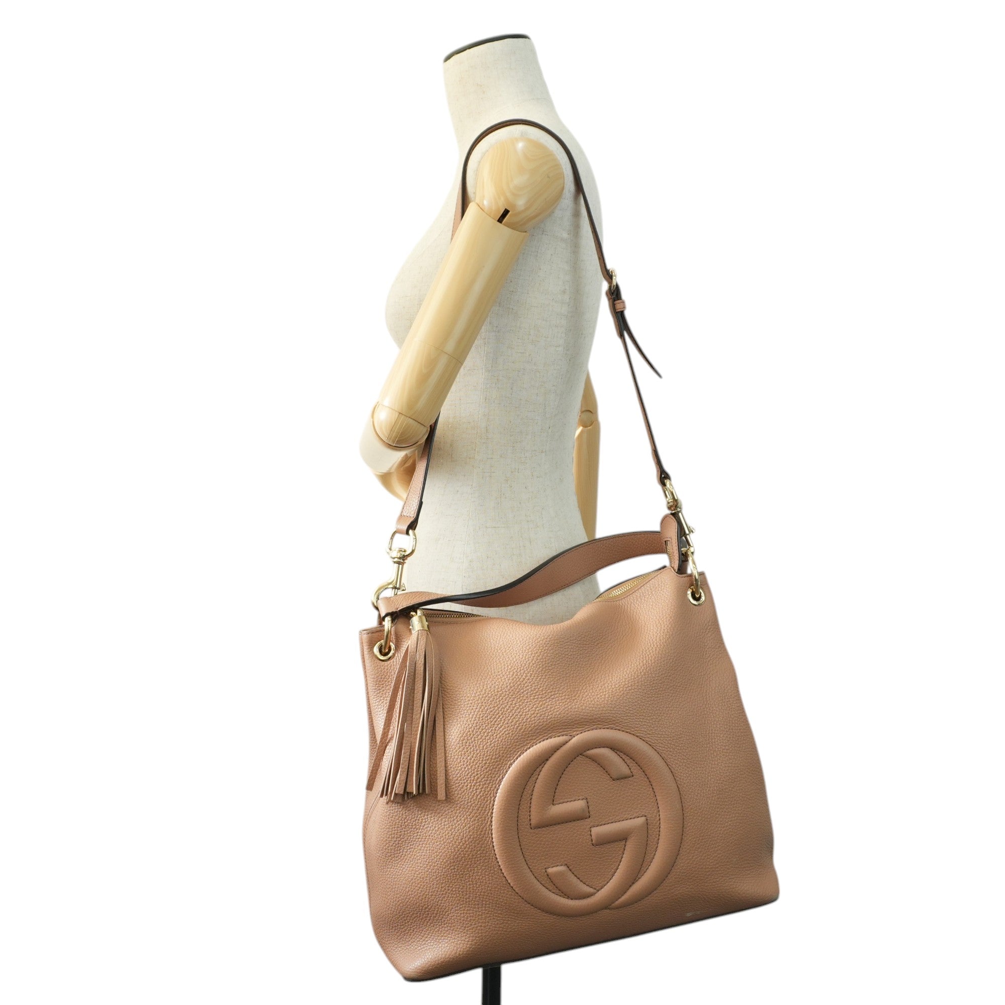 Gucci Soho Interlocking Two Way Shoulder Bag Beige Used