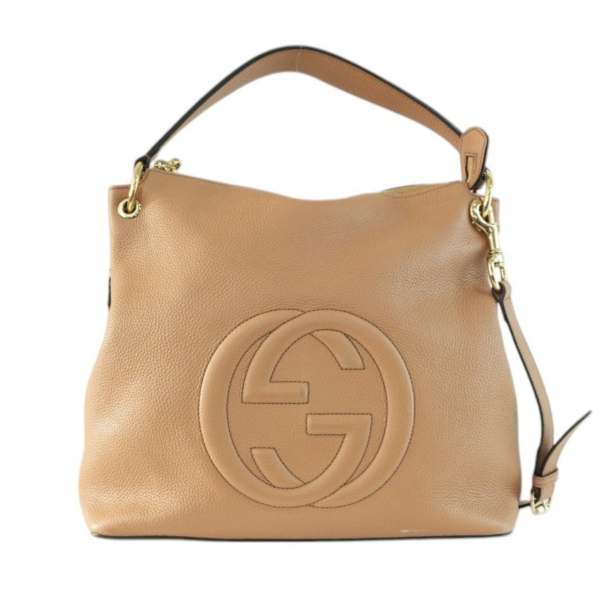 Gucci Soho Interlocking Two Way Shoulder Bag Beige Used