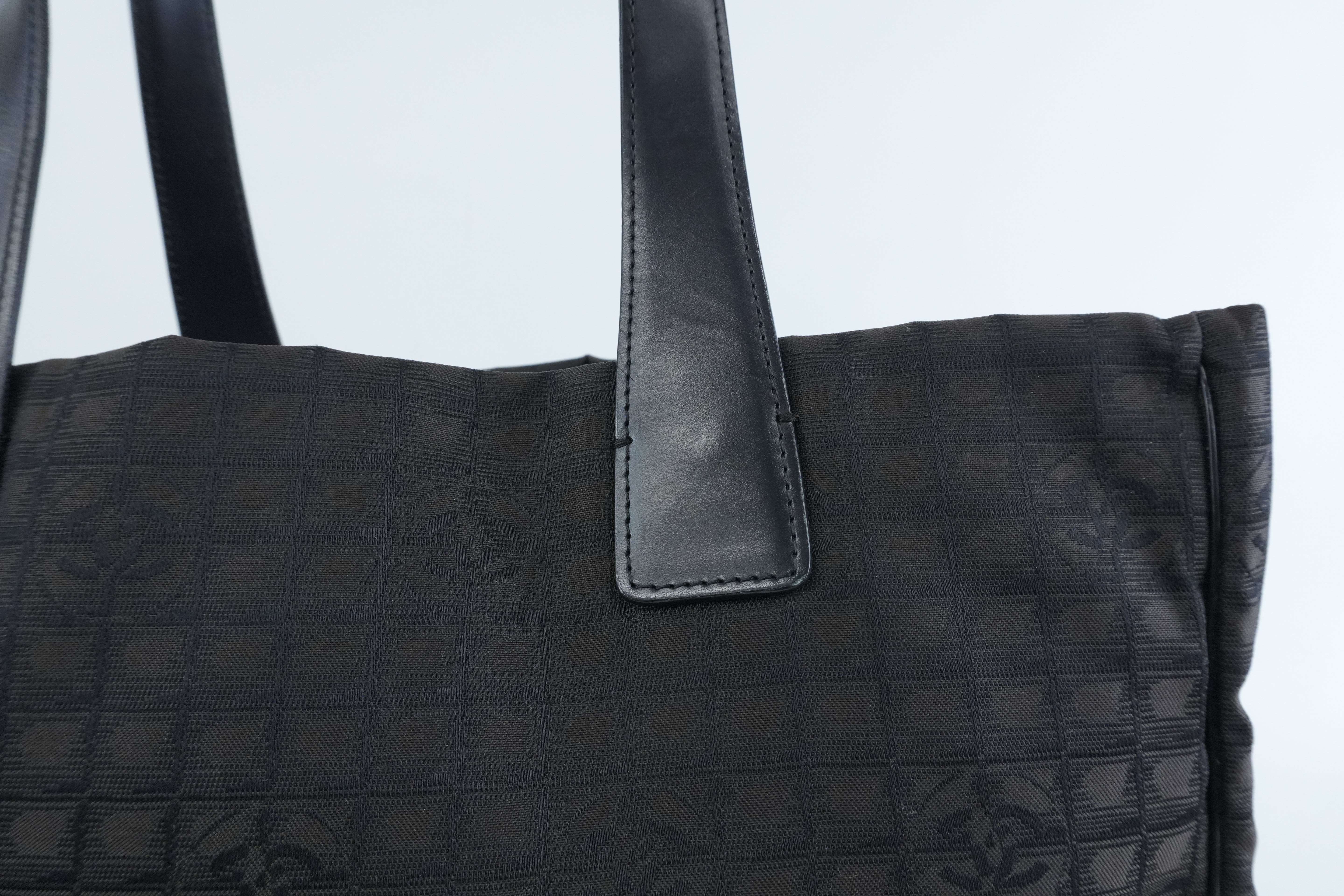 Chanel New Travel Line Tote Bag Black Used