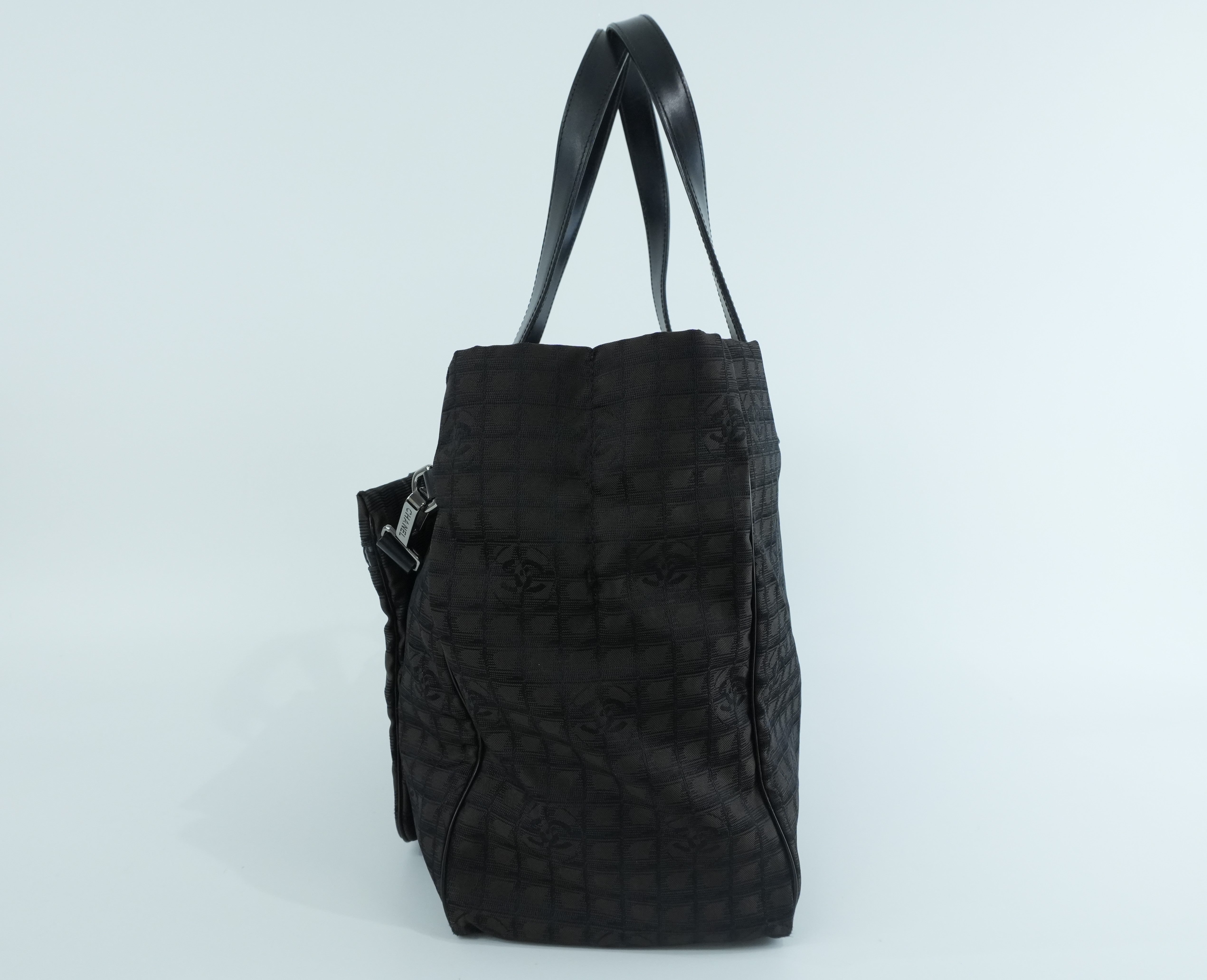 Chanel New Travel Line Tote Bag Black Used
