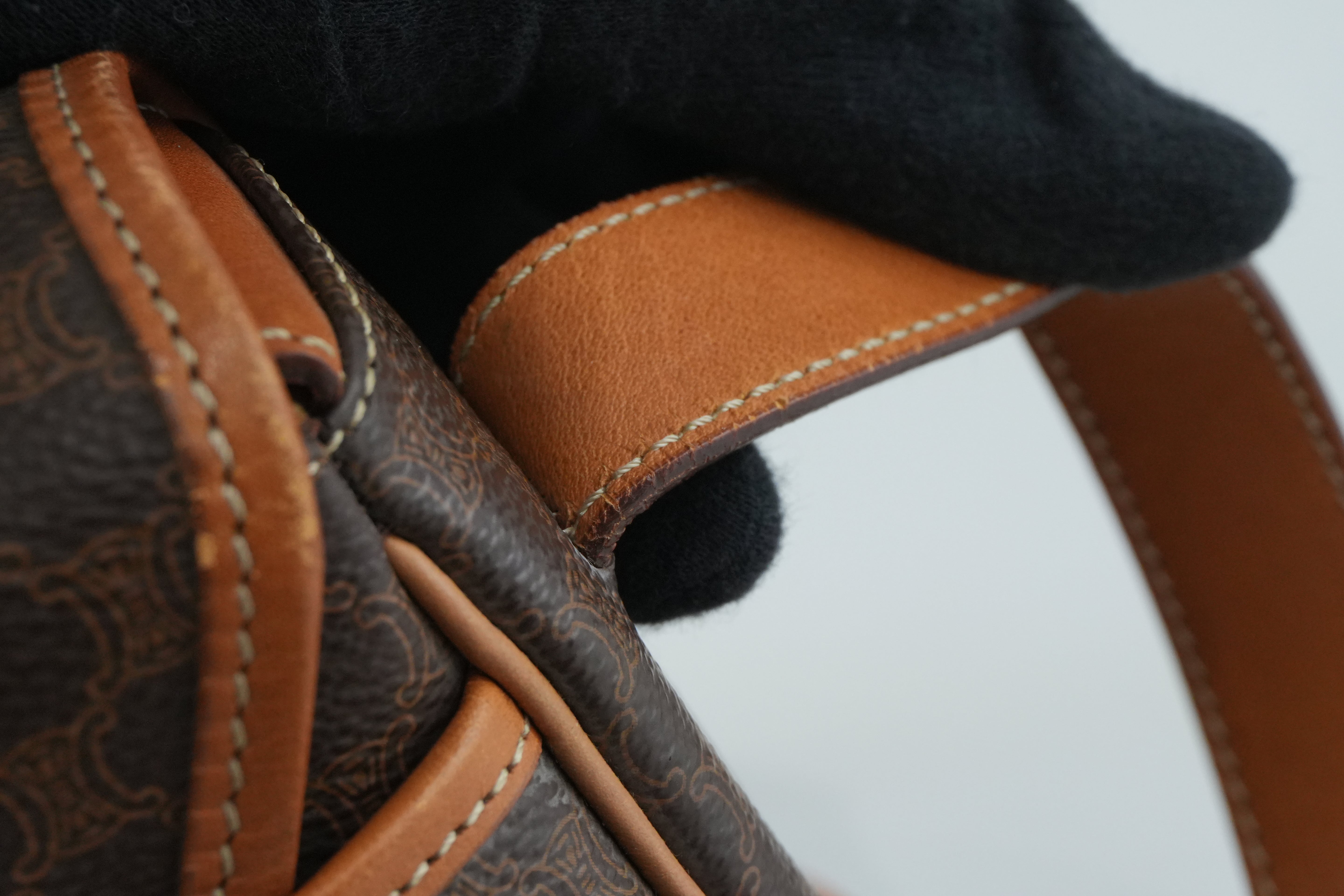 Celine Macadam Crossbody Bag Brown Used